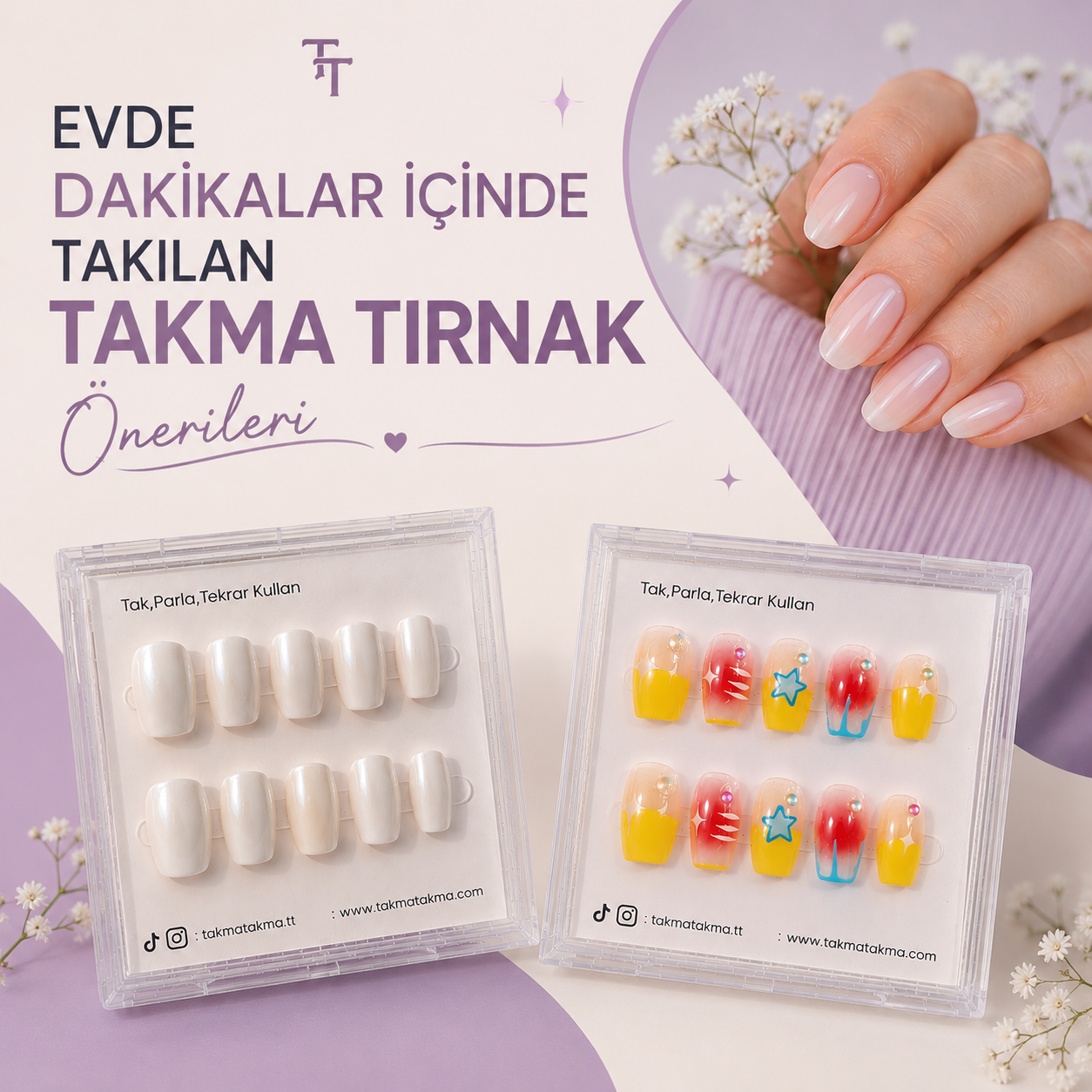 Evde Dakikalar İçinde Takılan Takma Tırnak Önerileri