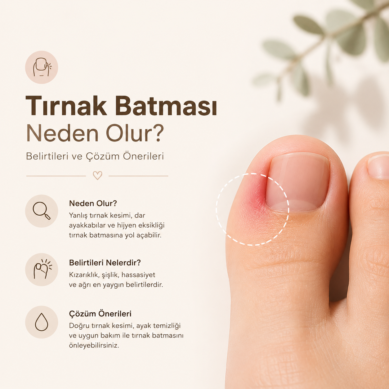 Tırnak Batması Neden Olur? Belirtileri ve Çözüm Önerileri