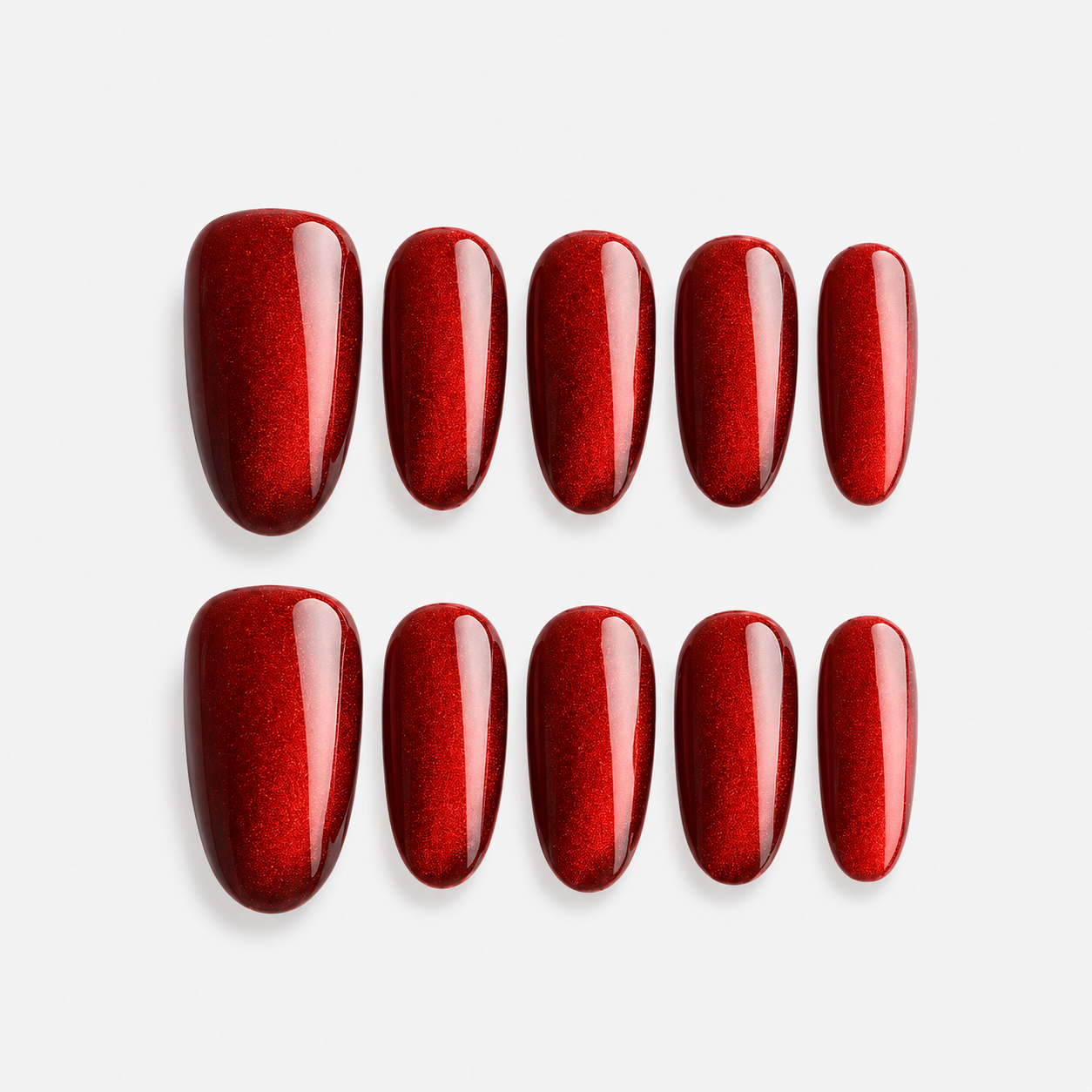Cat Eye Kısa Oval El Yapımı Jel Takma Tırnak TT1204