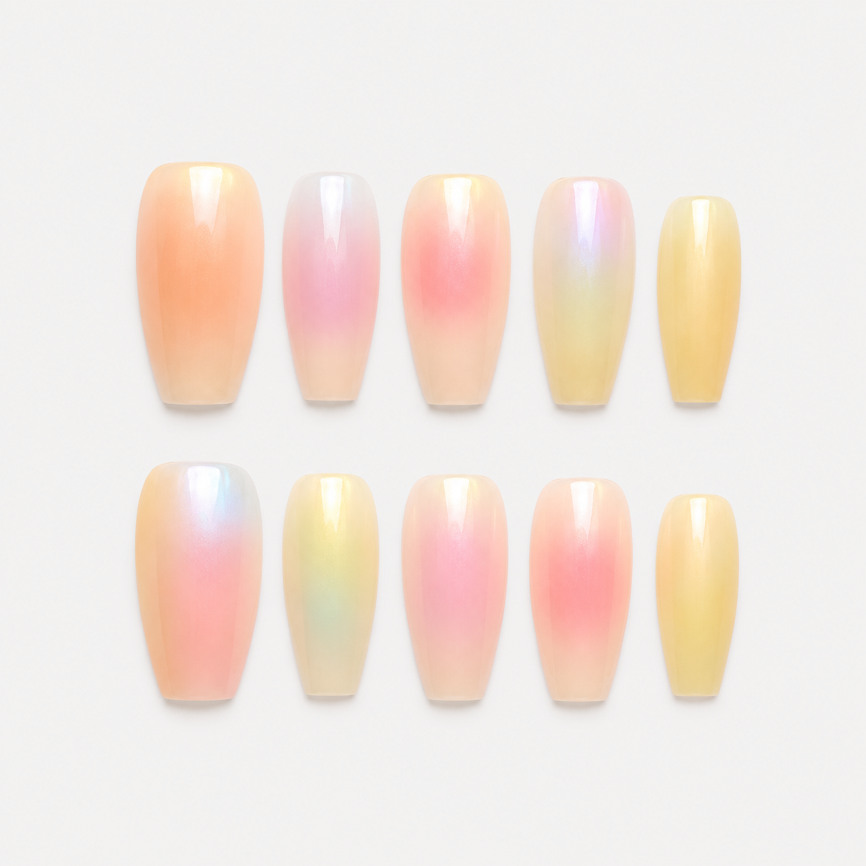 Nail Art Orta Balerin El Yapımı Jel Takma Tırnak TT1173