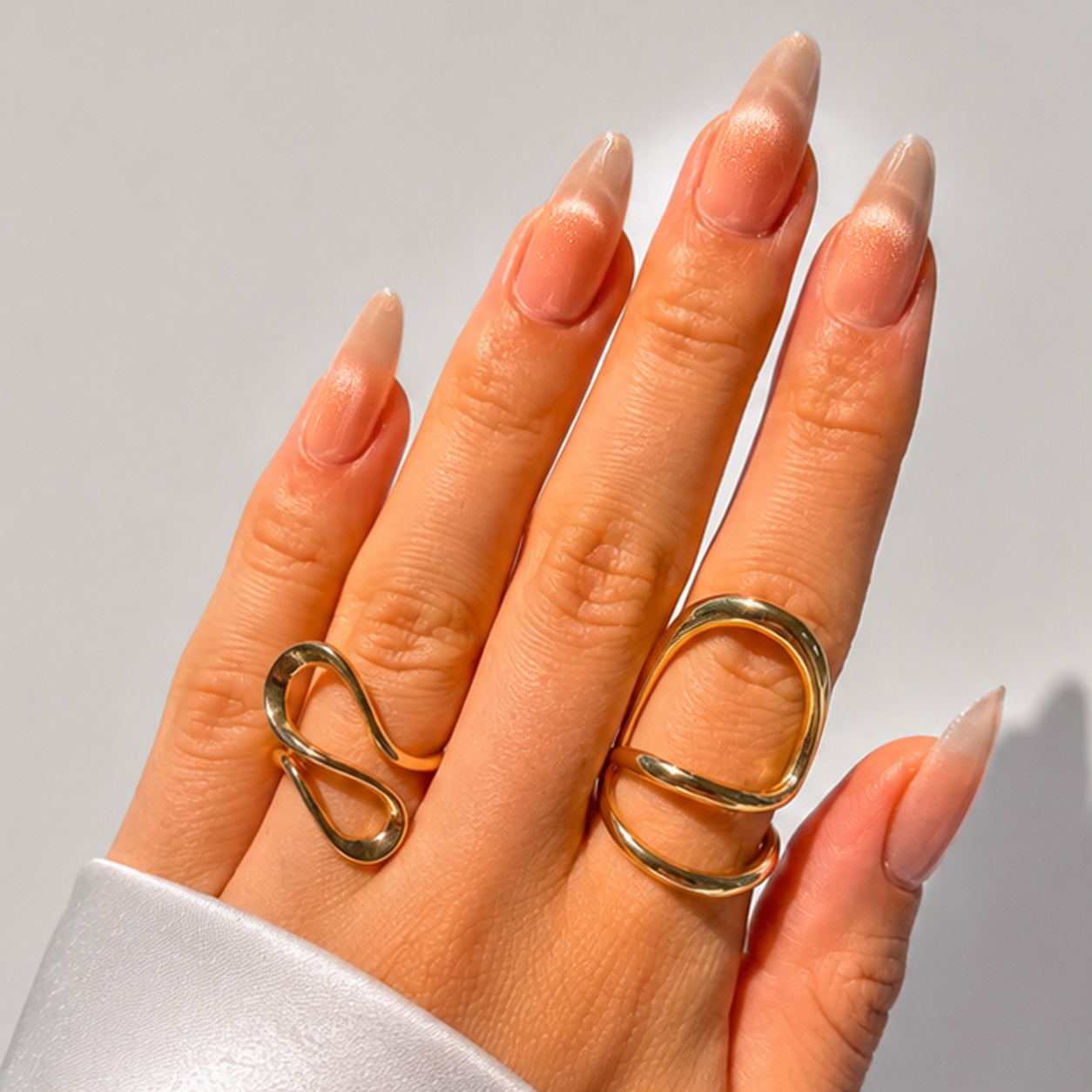 Cat Eye Uzun Oval El Yapımı Jel Takma Tırnak TT1449