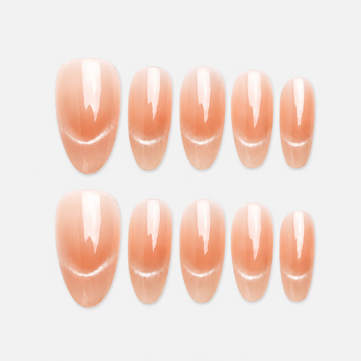 Cat Eye Uzun Oval El Yapımı Jel Takma Tırnak TT1449