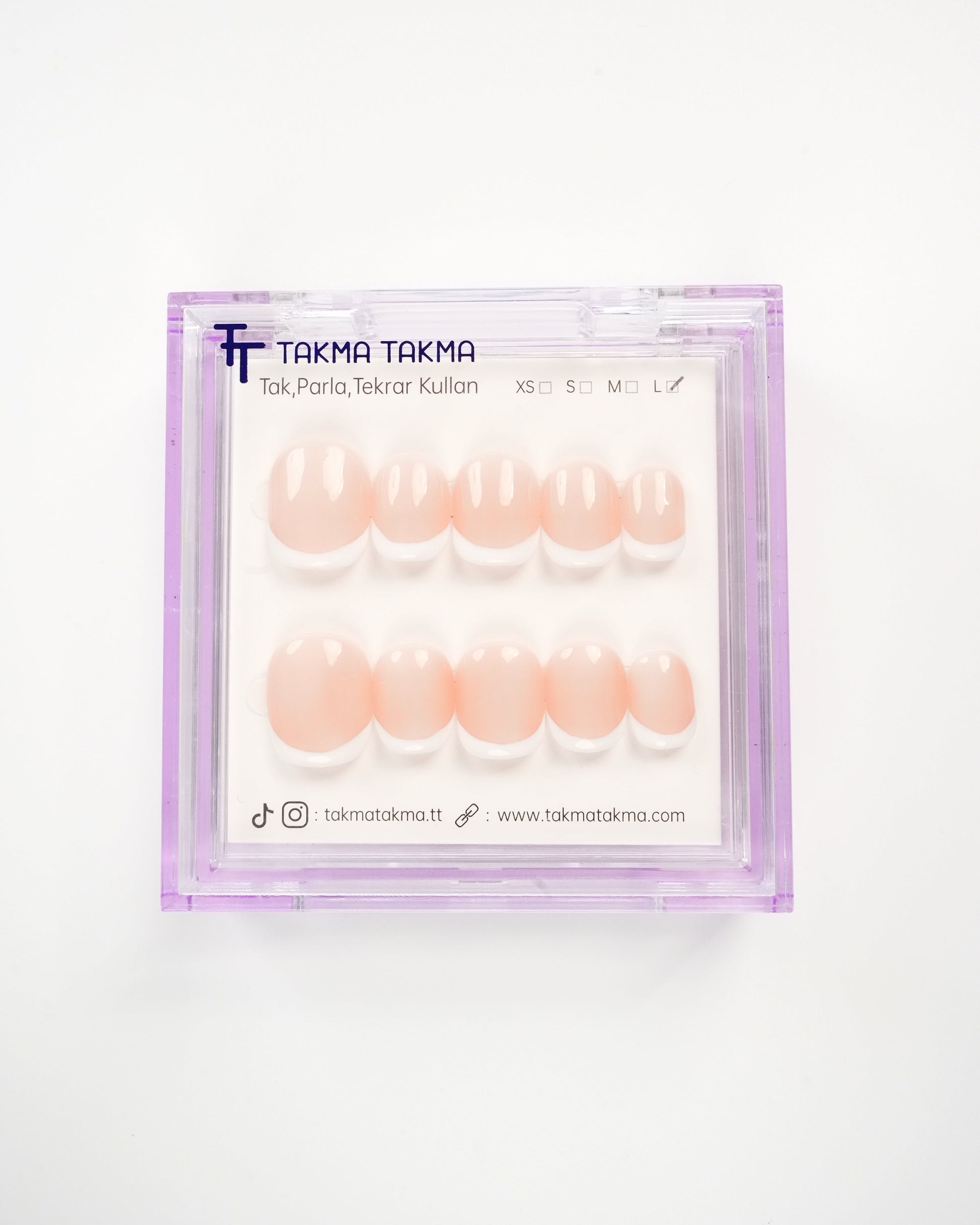 15'li Ten Rengi Kısa Balerin KBLK1539FK Tekrar Kullanılabilir El Yapımı Protez Takma Tırnak