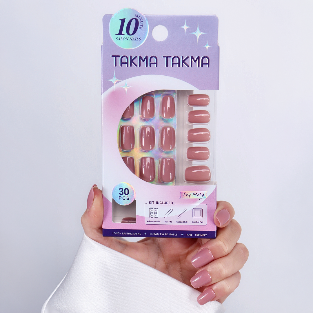 Gül Kurusu Kısa Balerin Soft Jel Standart Beden 30'lu Takma Tırnak MKBL3654