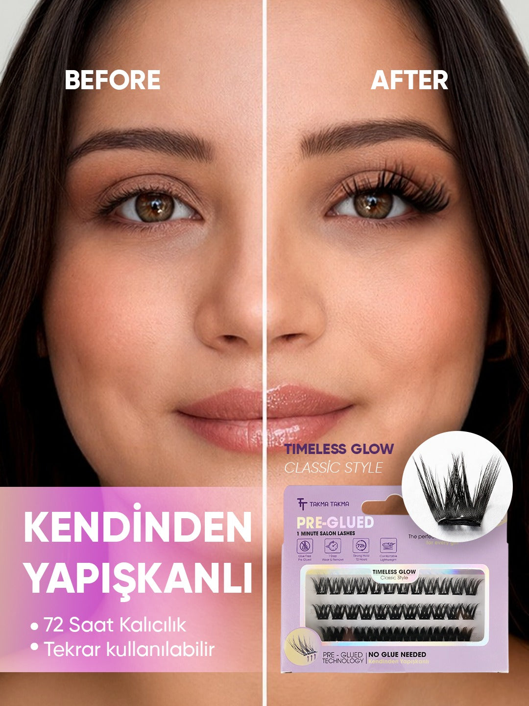 Takma Kirpik Kendinden Yapışkanlı - Classic Style - Timeless Glow RG3CL0001