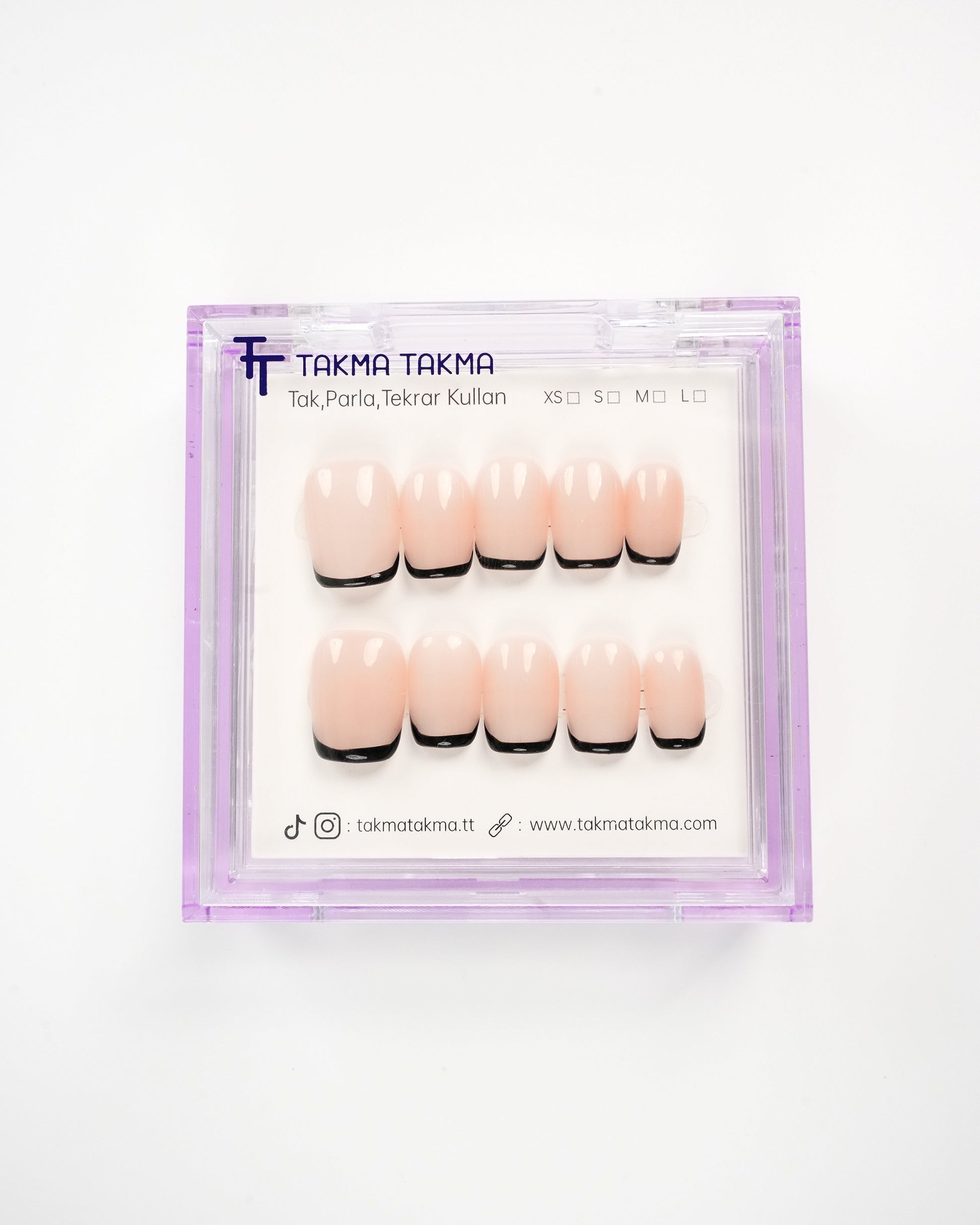 15'li Ten Kısa Balerin KBL1510 Tekrar Kullanılabilir El Yapımı Protez Takma Tırnak