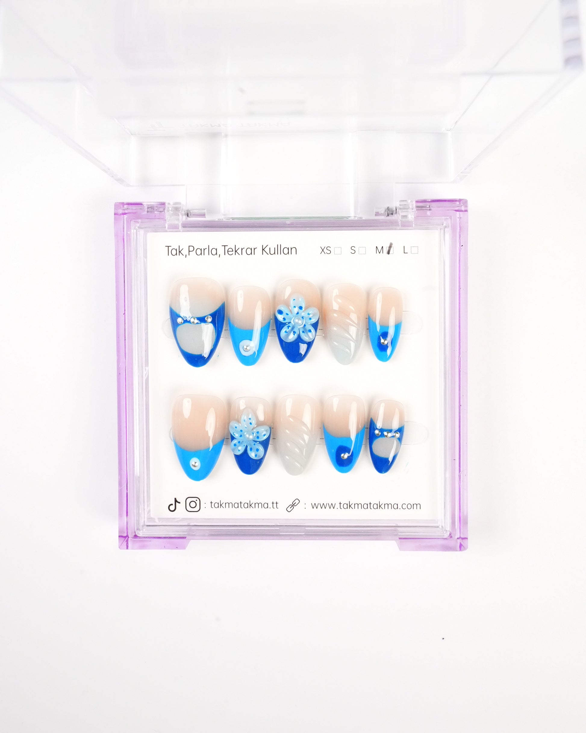 Kısa Badem Renkli 15'li KKBD1618 Tekrar Kullanılabilir El Yapımı Protez Takma Tırnak Takma Takma