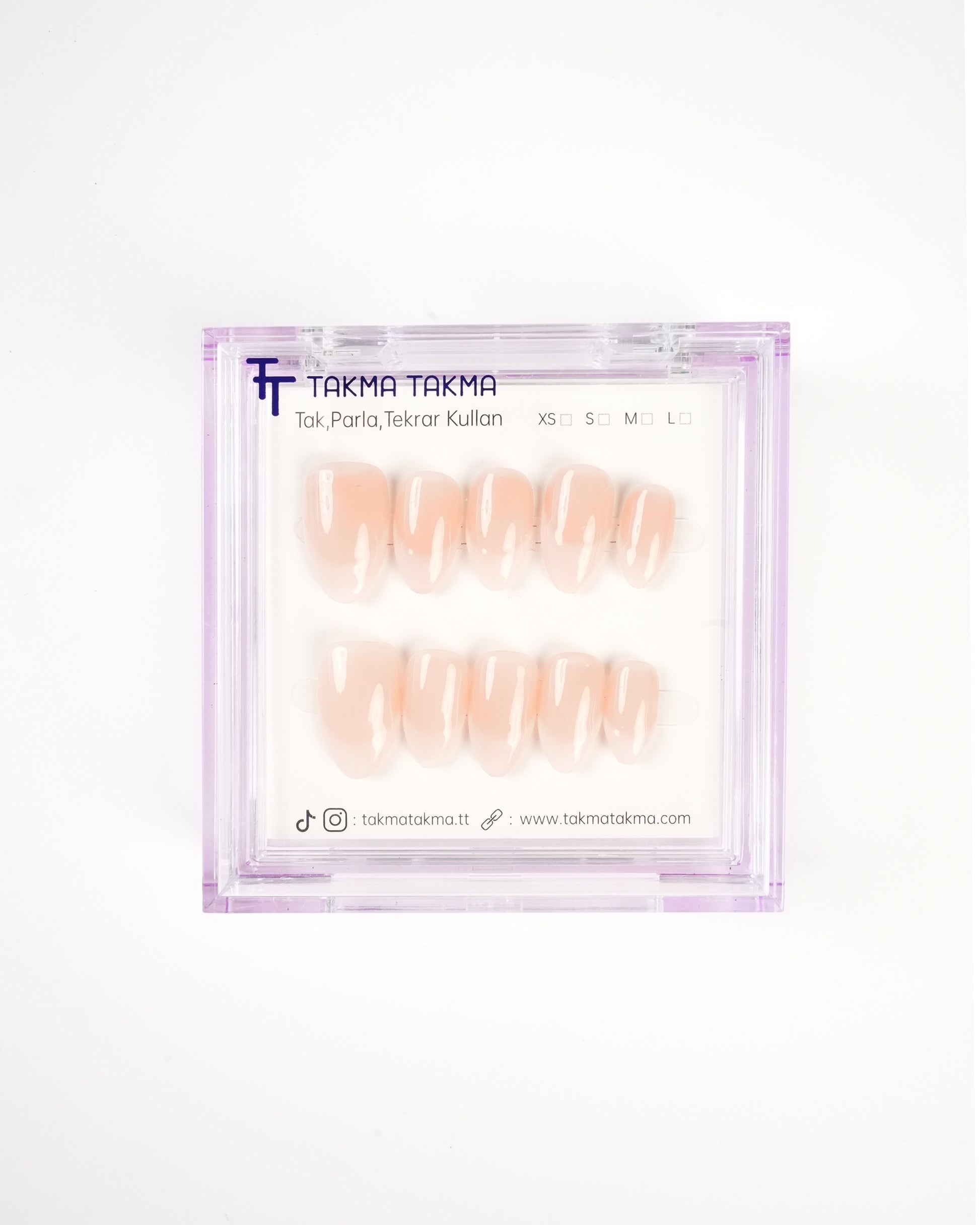 10'lu Kısa Badem KKBD1749 Tekrar Kullanılabilir El Yapımı Protez Takma Tırnak