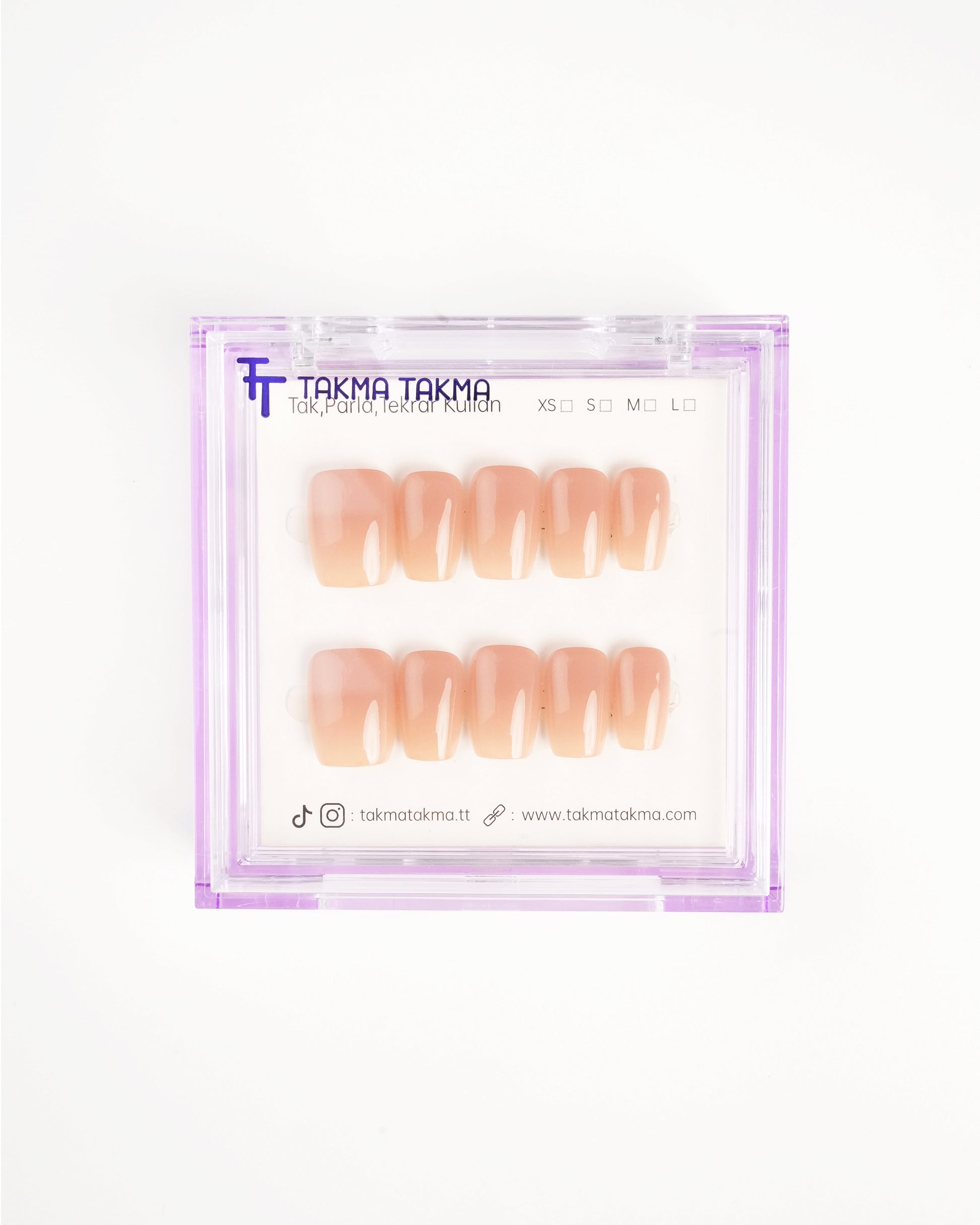 10'lu KKBL1771 Kısa Balerin Tekrar Kullanılabilir El Yapımı Protez Takma Tırnak