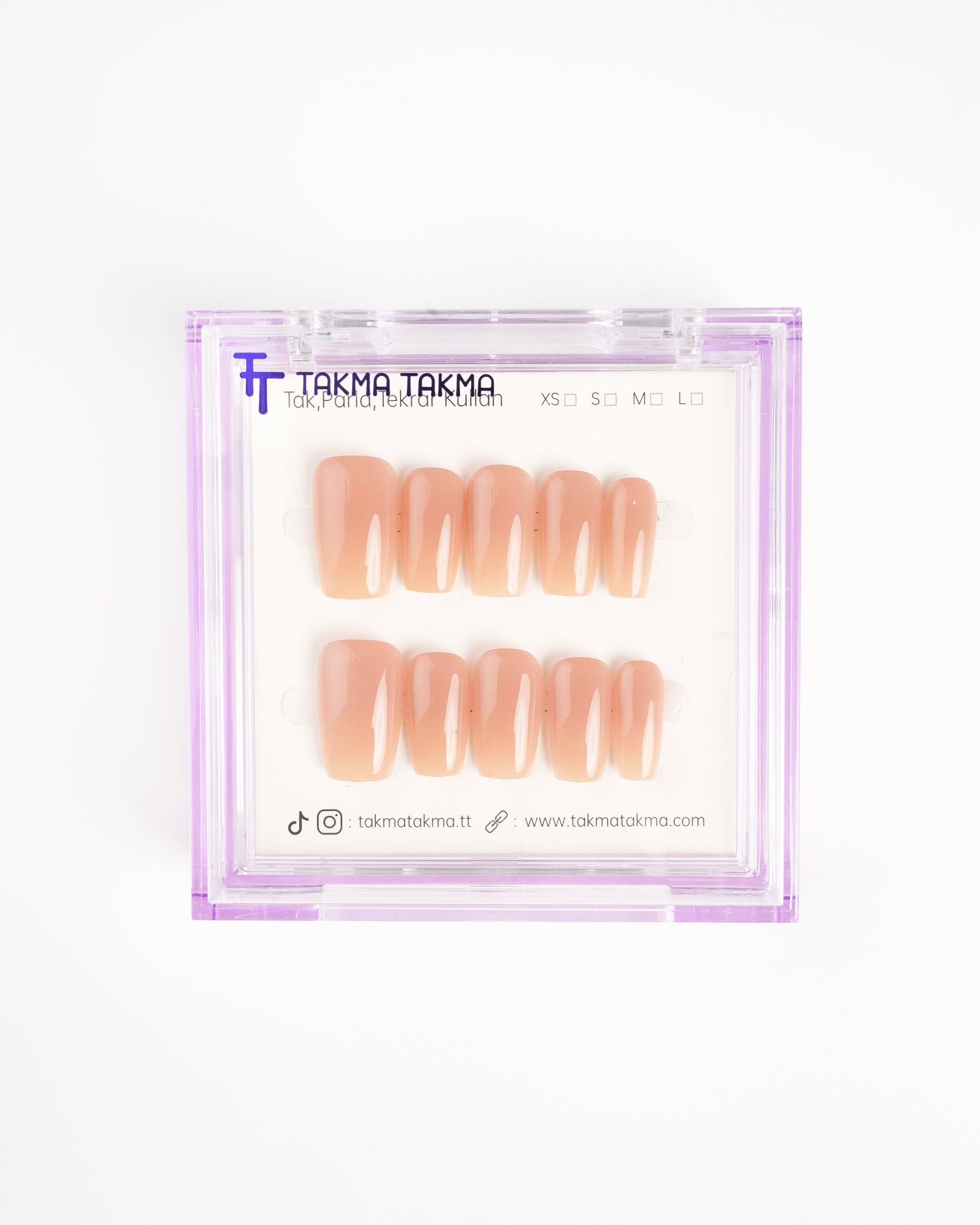 KOBL1770 Orta Balerin 10'lu Tekrar Kullanılabilir El Yapımı Protez Takma Tırnak