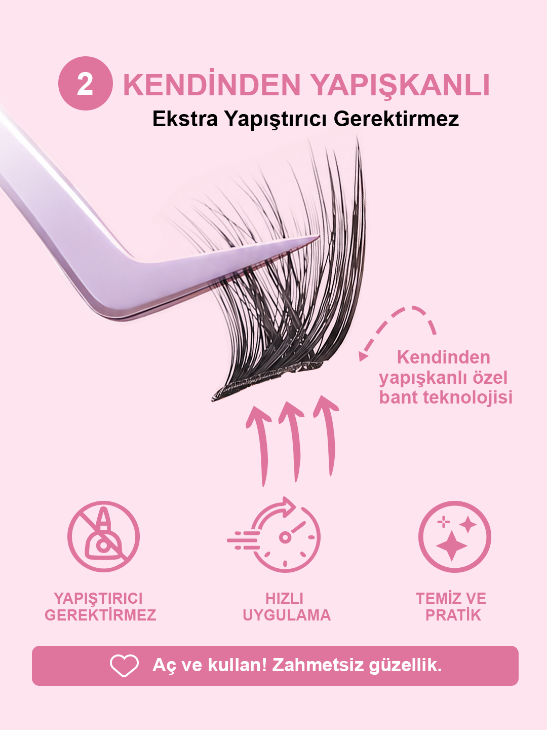 KP1452 - Takma Kirpik Kendinden Yapışkanlı Siyah Takma Takma