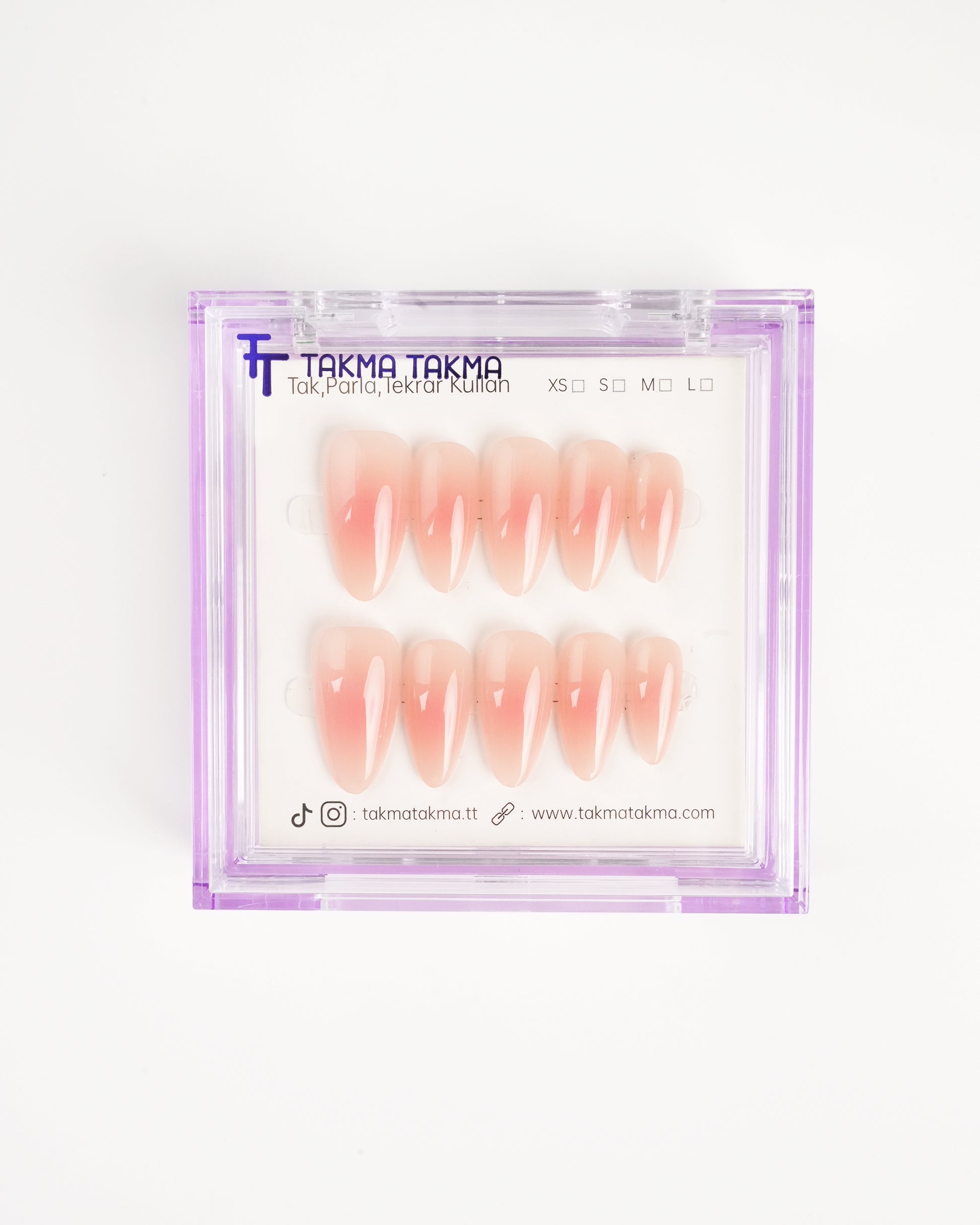 KUBD1772 Uzun Badem 10'lu Tekrar Kullanılabilir El Yapımı Protez Takma Tırnak