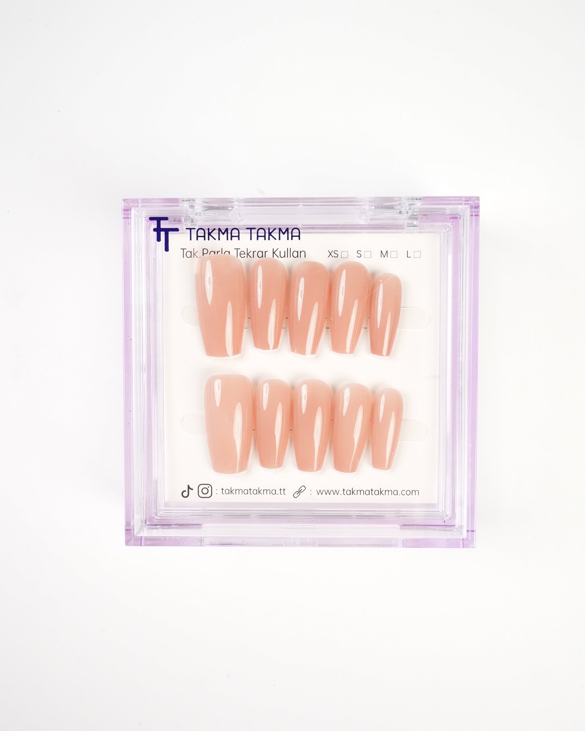 10'lu Uzun Balerin KUBL1743 Tekrar Kullanılabilir El Yapımı Protez Takma Tırnak