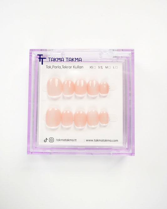 15'li Ten Kısa Yuvarlark KYL1535FI Tekrar Kullanılabilir El Yapımı Protez Takma Tırnak