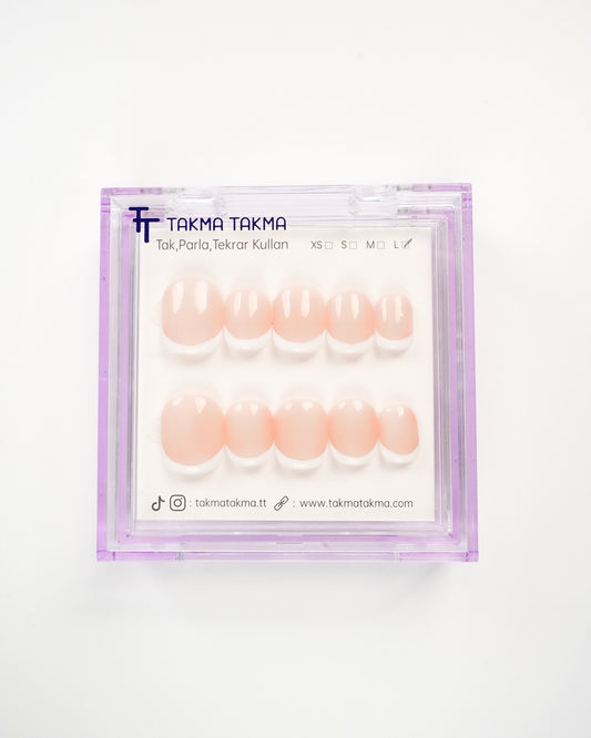 15'li Ten Kısa Yuvarlark KYLK1541FK Tekrar Kullanılabilir El Yapımı Protez Takma Tırnak