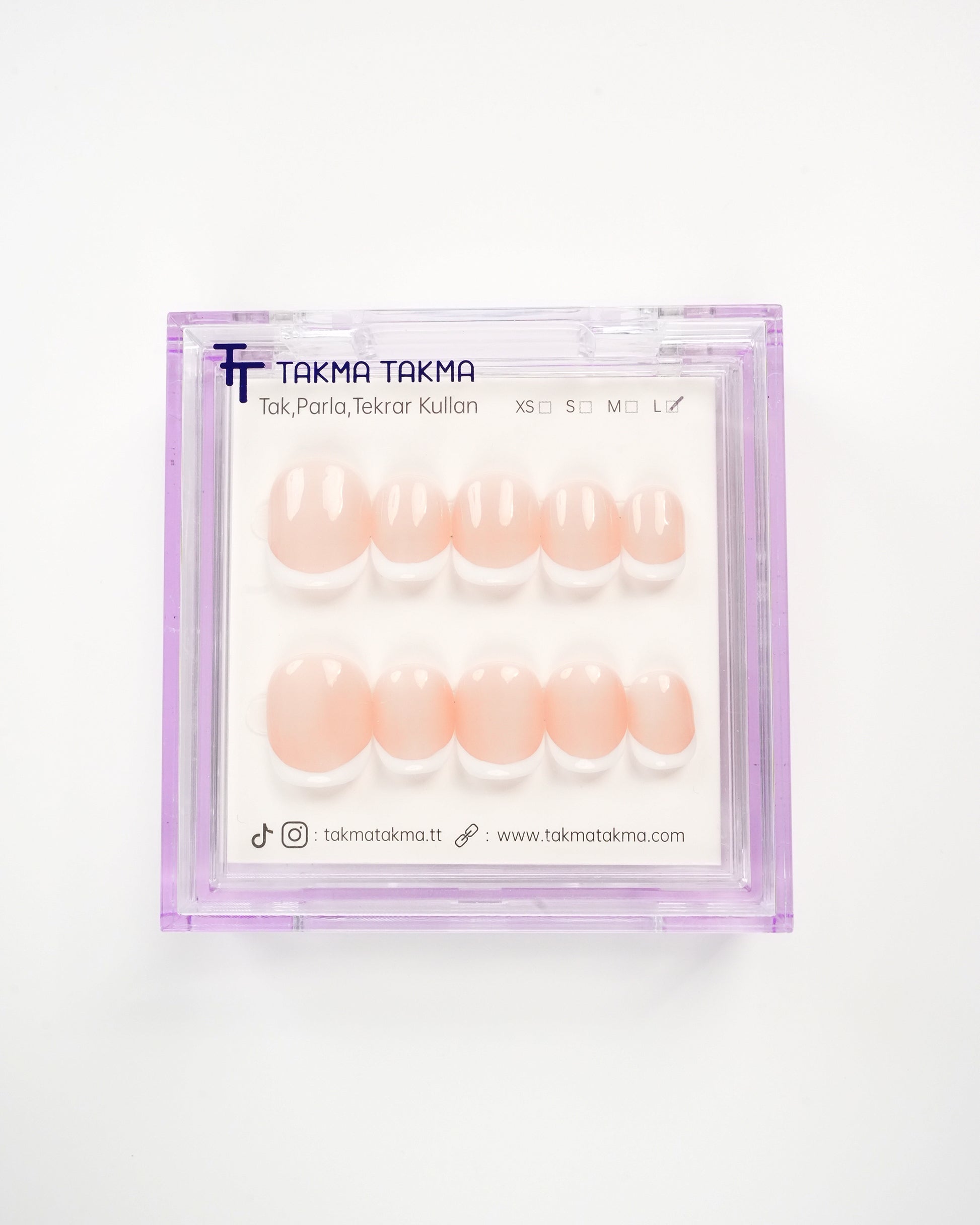 15'li Ten Kısa Yuvarlark KYLK1541FK Tekrar Kullanılabilir El Yapımı Protez Takma Tırnak