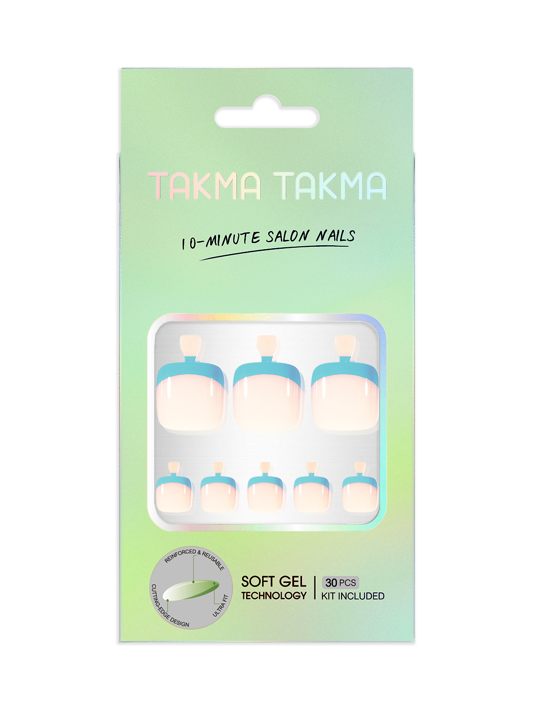 Mavi French Ayak Tırnağı Soft Jel Takma Tırnak MAYT-3532