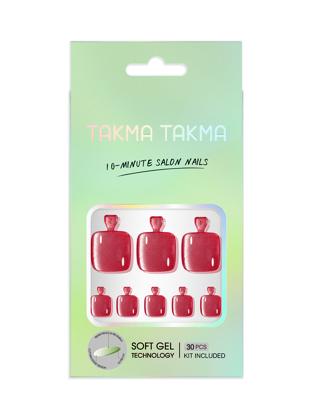 Pembe Simli Ayak Tırnağı Soft Jel Takma Tırnak MAYT-3531