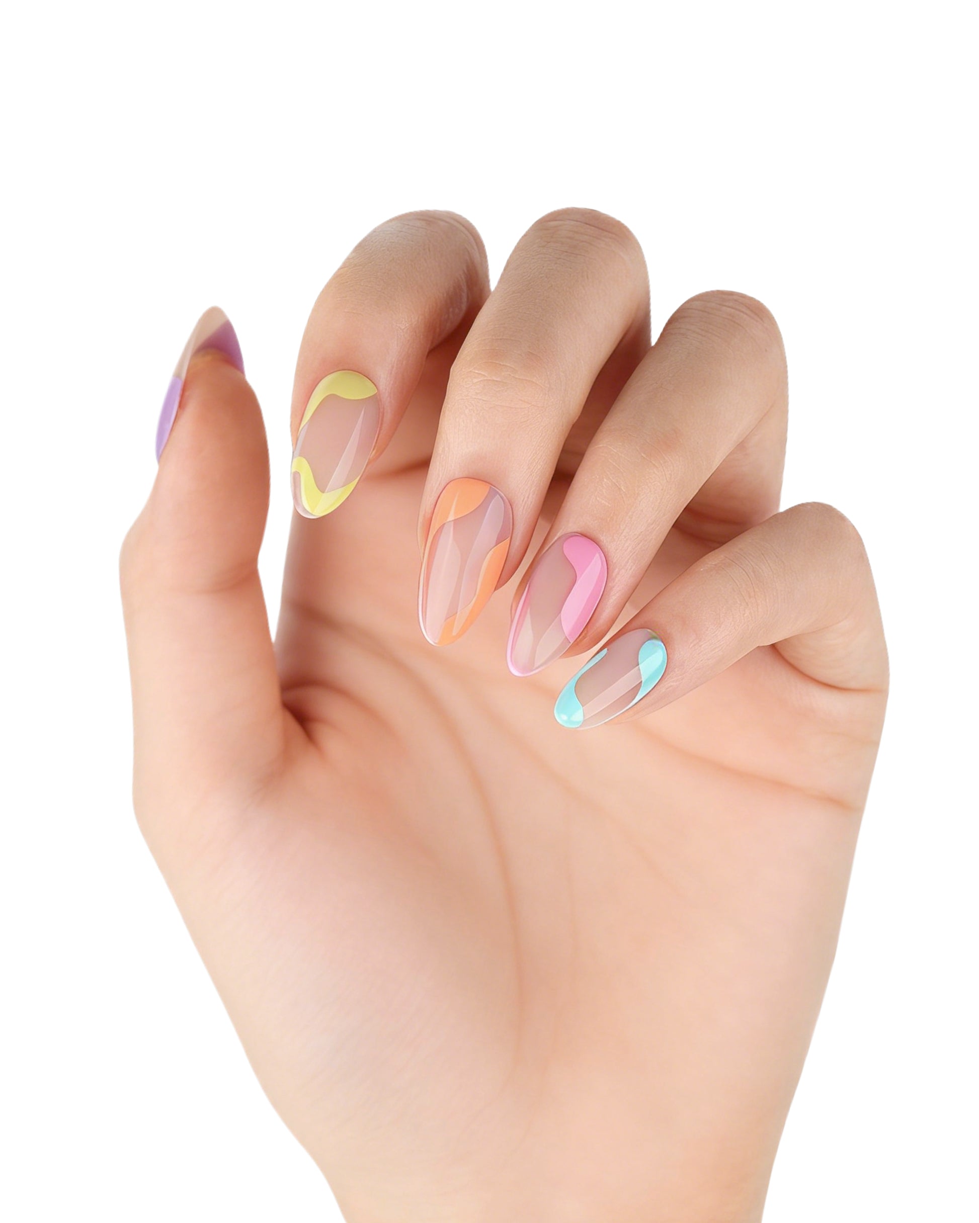 MKBD1723 Kısa Badem Standart Beden 30'lu Tekrar Kullanılabilir Protez Takma Tırnak