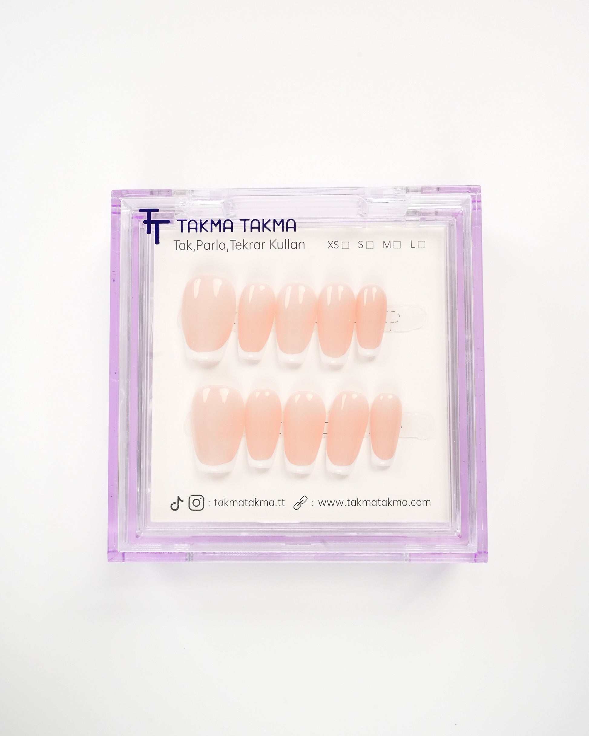 15'li Ten Orta Balerin OBL1534FI Tekrar Kullanılabilir El Yapımı Protez Takma Tırnak