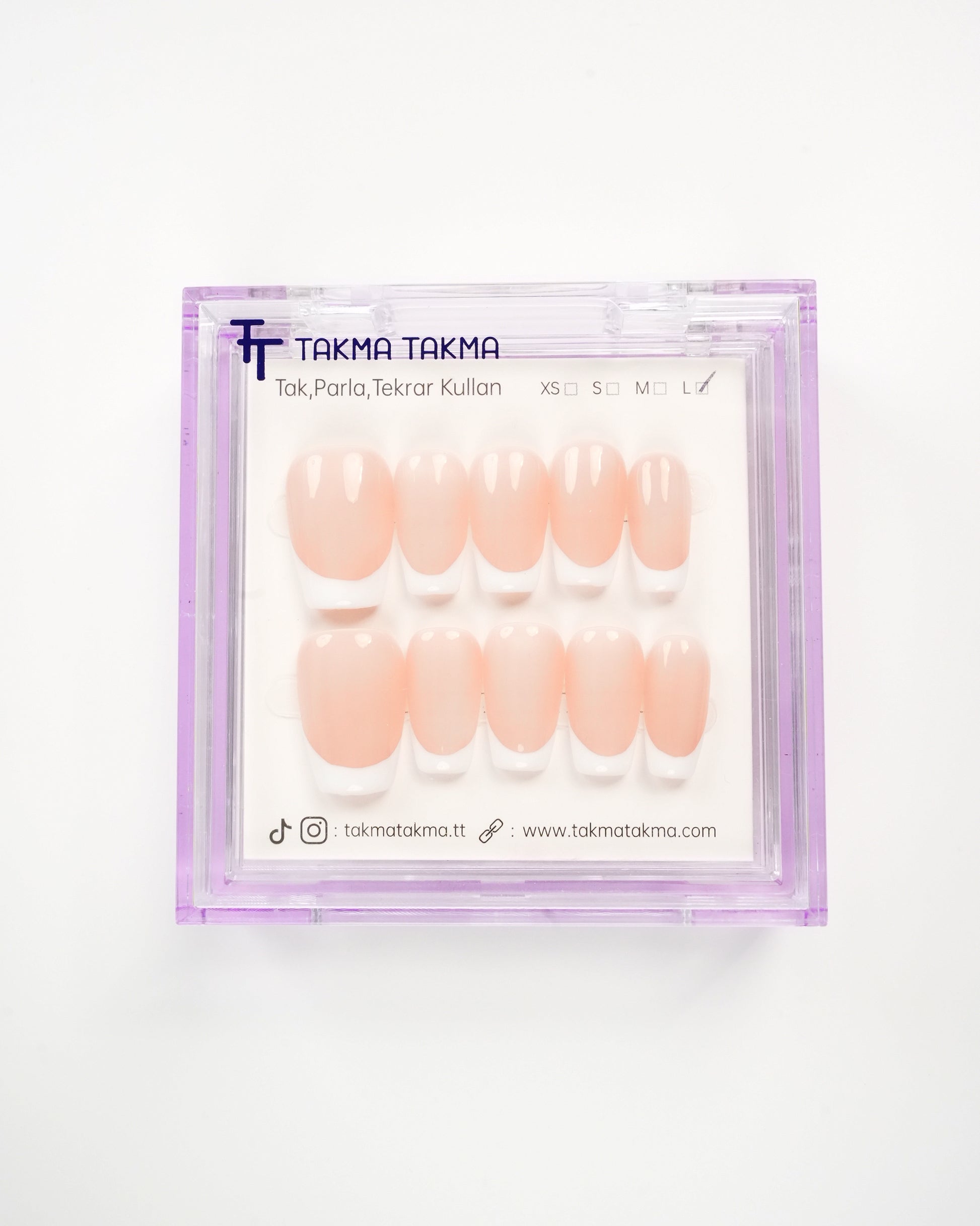 15'li Ten Orta Balerin OBLK1540FK Tekrar Kullanılabilir El Yapımı Protez Takma Tırnak