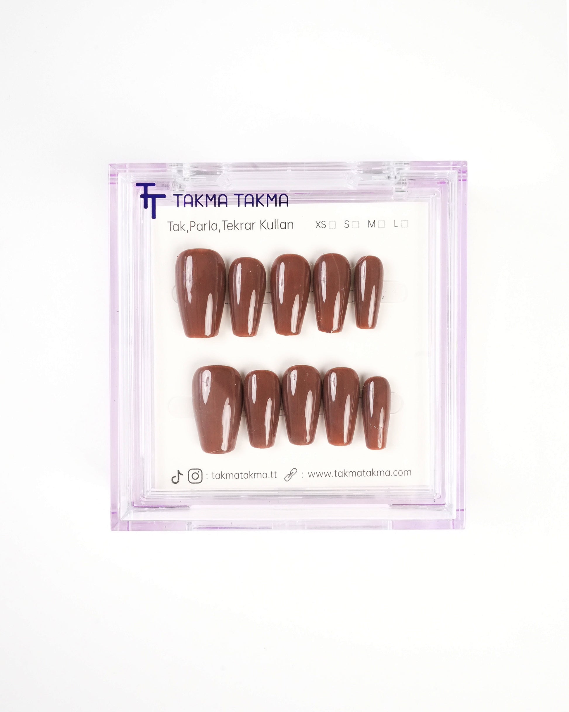 KOBL1757 Orta Balerin 15'li Tekrar Kullanılabilir El Yapımı Protez Takma Tırnak