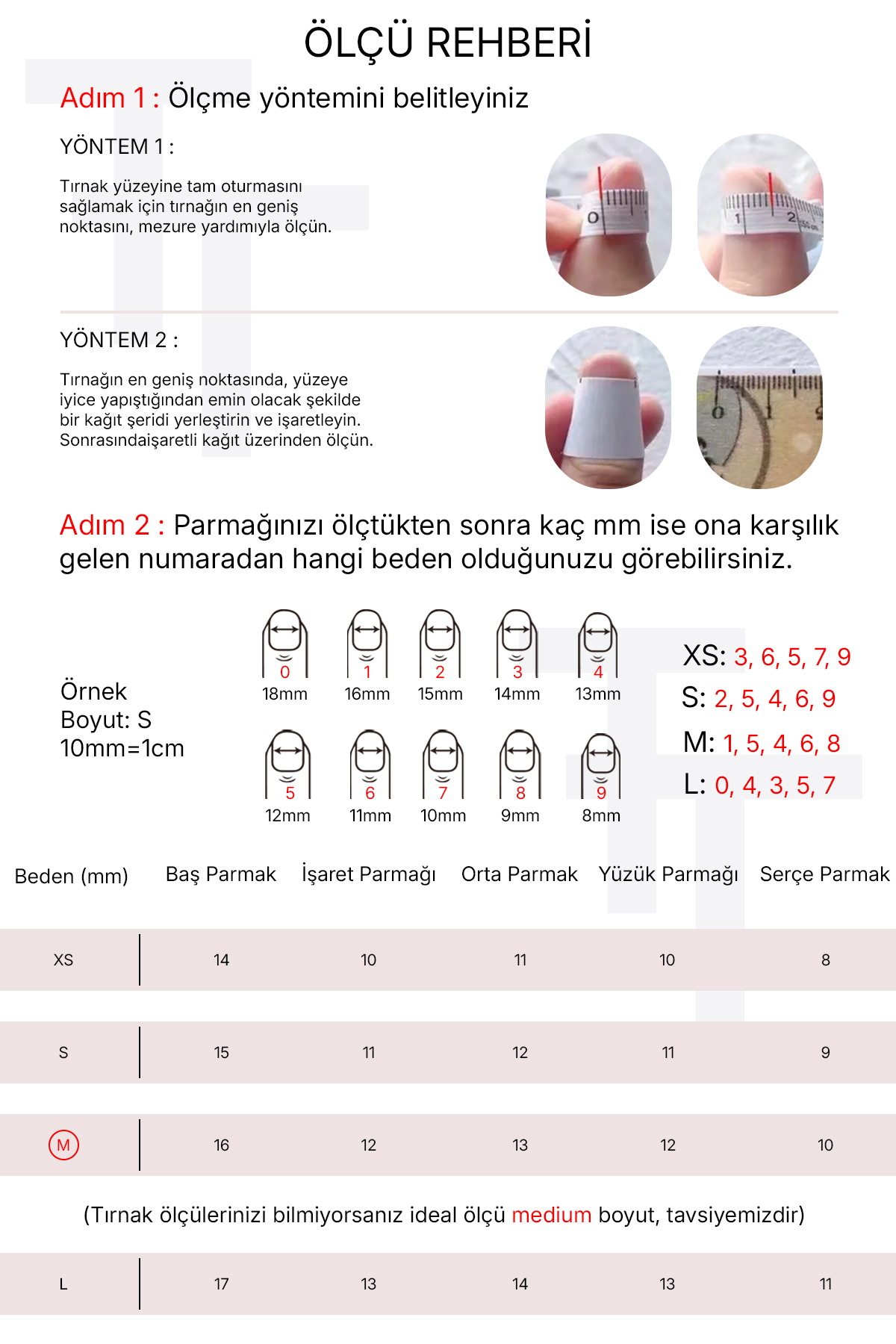 10'lu Pembe Orta Balerin TT0738 Tekrar Kullanılabilir El Yapımı Protez Takma Tırnak