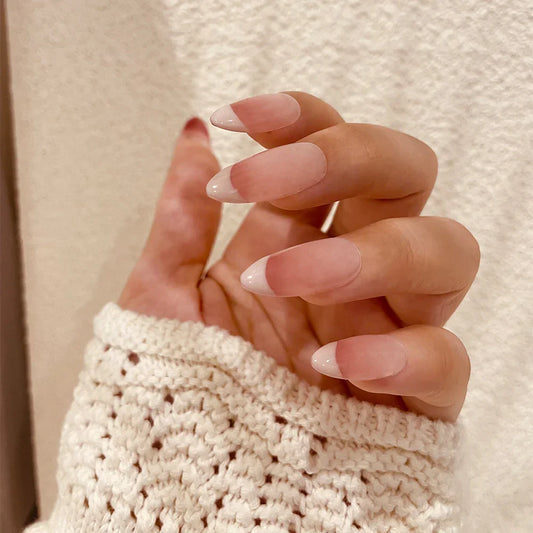 10'lu Ten Rengi Uzun Oval TT0689 Tekrar Kullanılabilir El Yapımı Protez Takma Tırnak