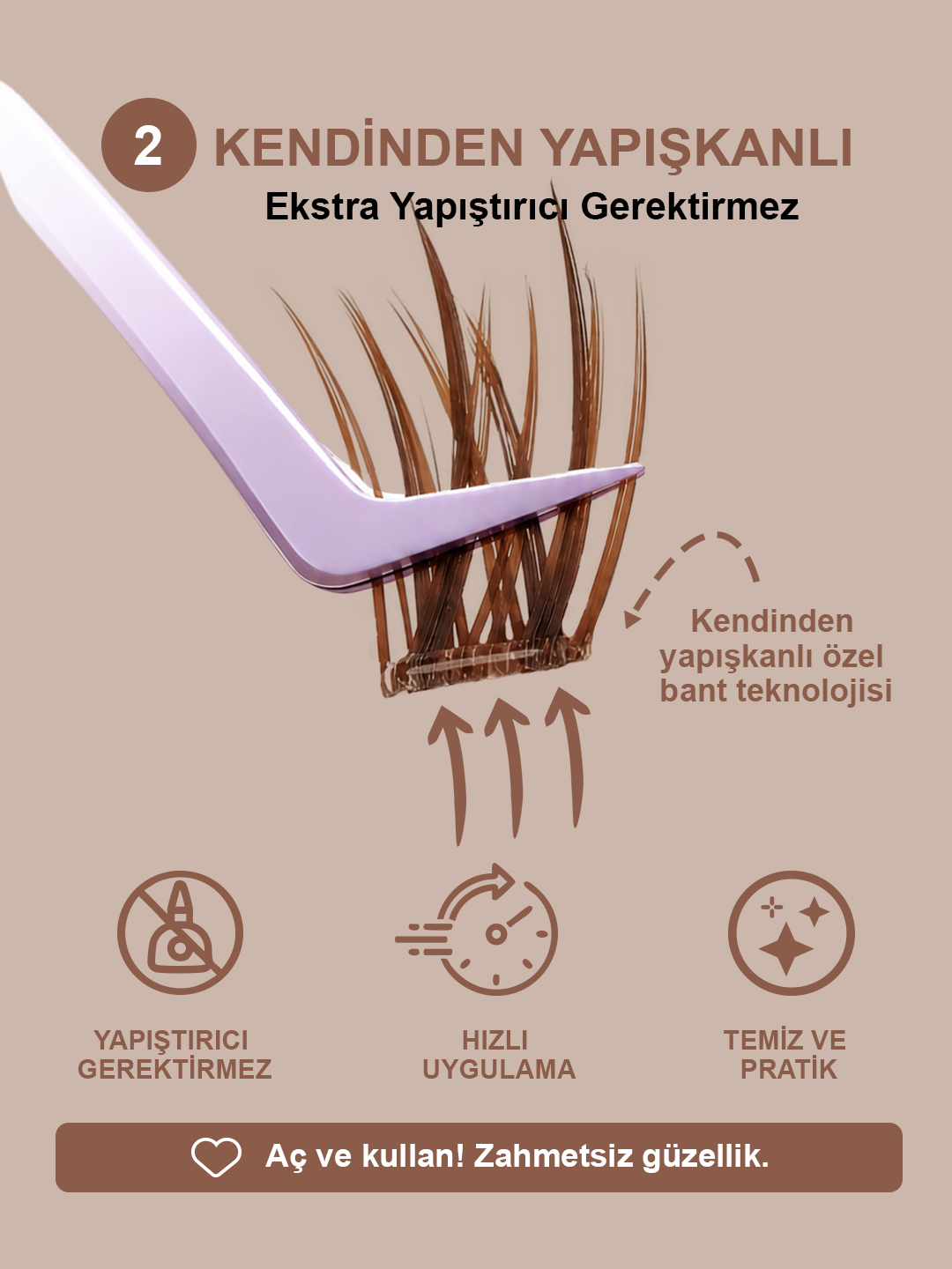 Takma Kirpik Kendinden Yapışkanlı Brown Style – Caramel Kiss - RG3BR0001