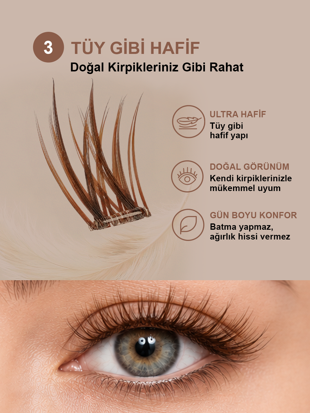 Takma Kirpik Kendinden Yapışkanlı Brown Style – Caramel Kiss - RG3BR0001