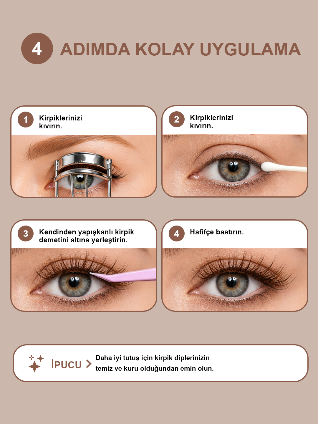 Takma Kirpik Kendinden Yapışkanlı Brown Style – Caramel Kiss - RG3BR0001