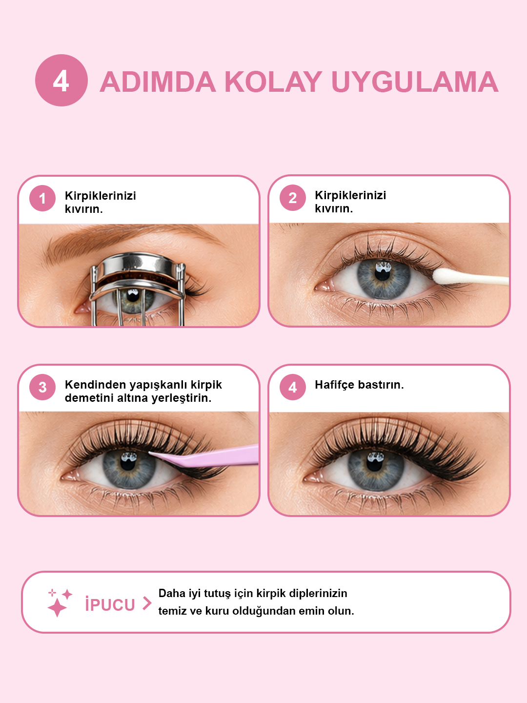 Takma Kirpik Kendinden Yapışkanlı - Cat Eye Style– Desert Rose - RG3CE0001