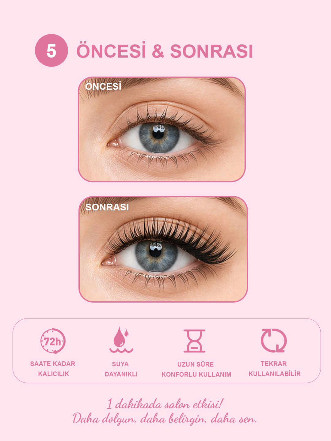 Takma Kirpik Kendinden Yapışkanlı - Cat Eye Style– Desert Rose - RG3CE0001
