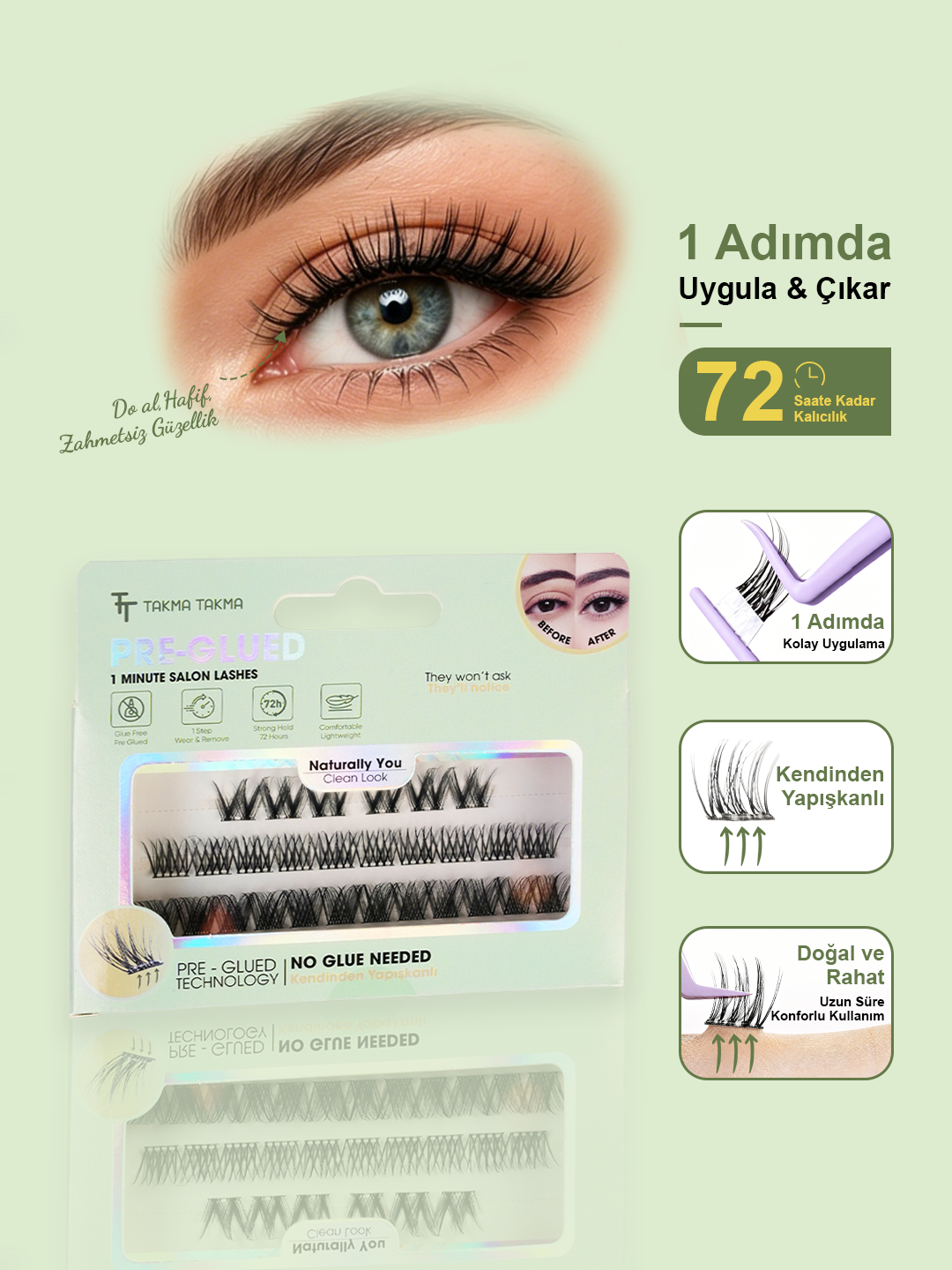 Takma Kirpik Kendinden Yapışkanlı - Clean Look - Naturally You RG3CK0001