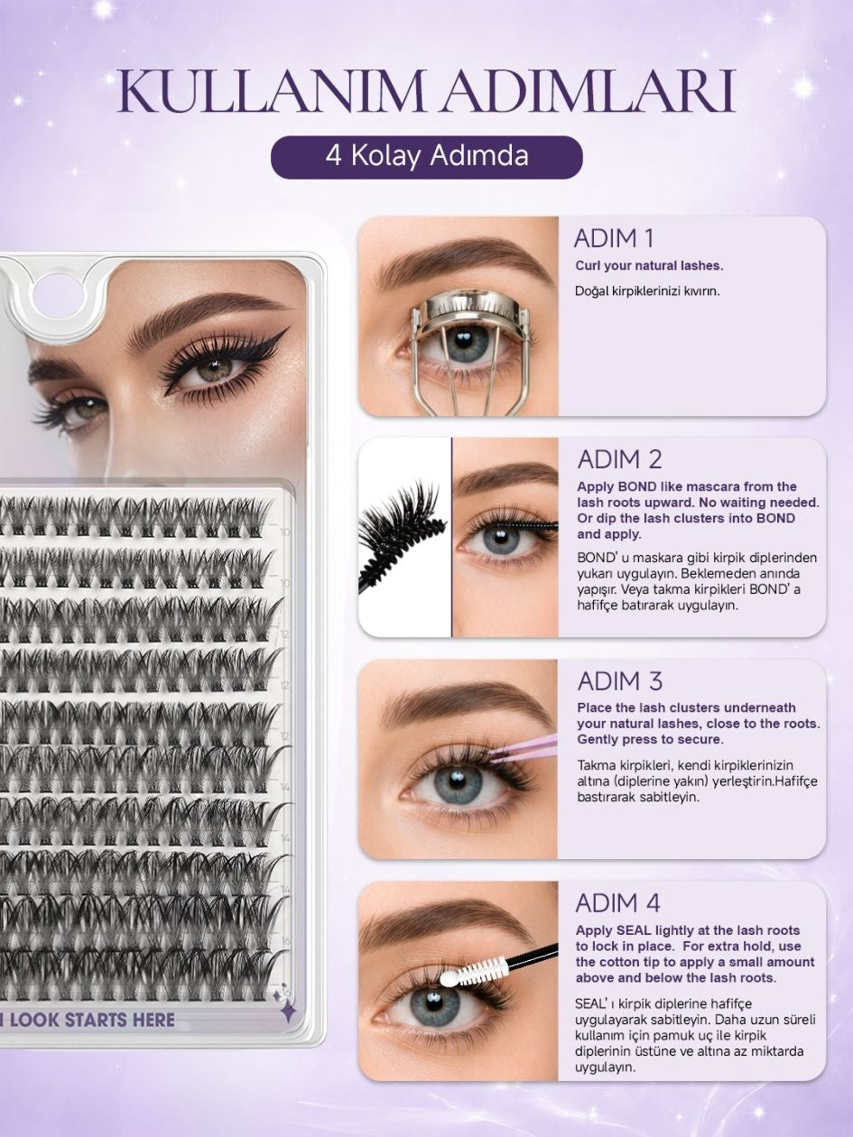 Takma Kirpik P Style Demet Kirpik 10 Sıra İpek Kirpik Etkisi 40P RN10PP0017