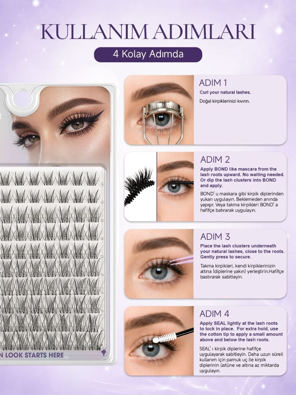 Takma Kirpik Trendy Style Demet Kirpik 10 Sıra İpek Kirpik Etkisi Luna RN10TR0014