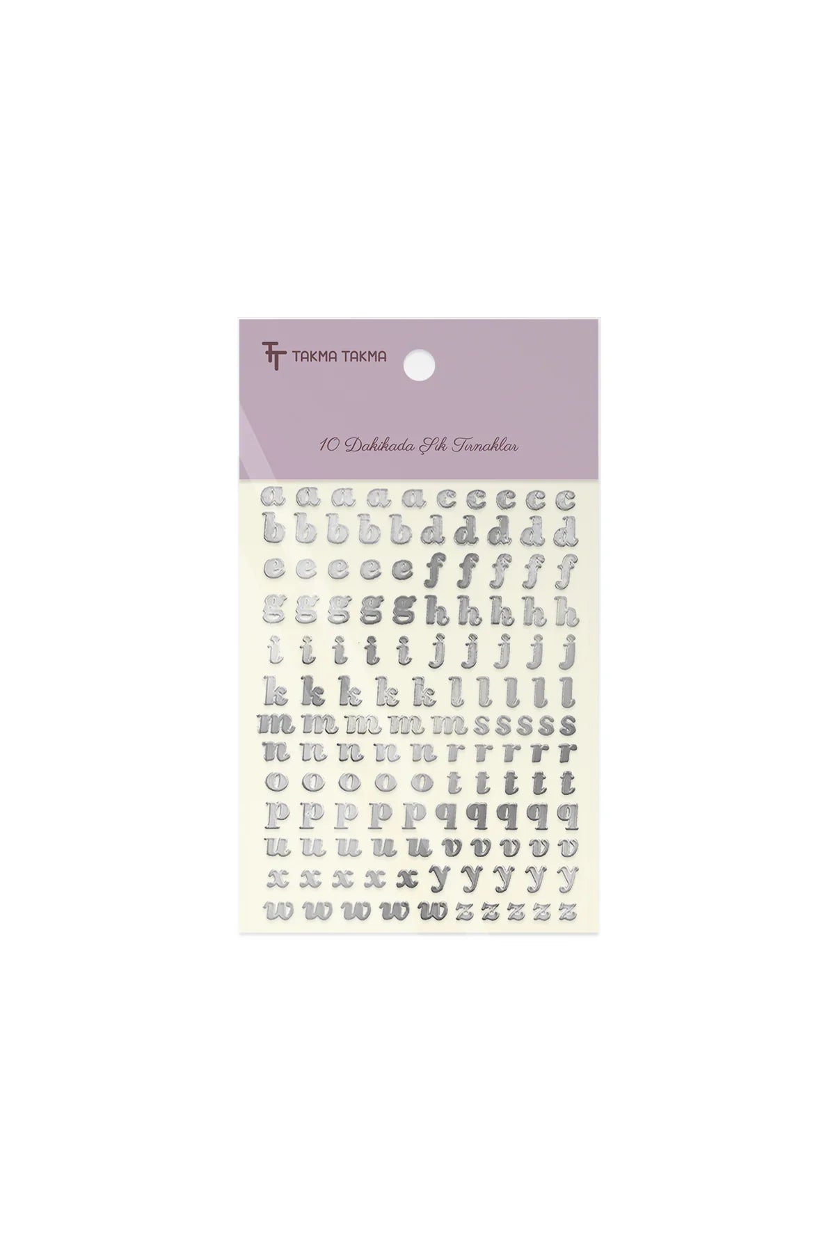 STC-MO-001 - Gümüş Harfler Yapışkanlı Sticker