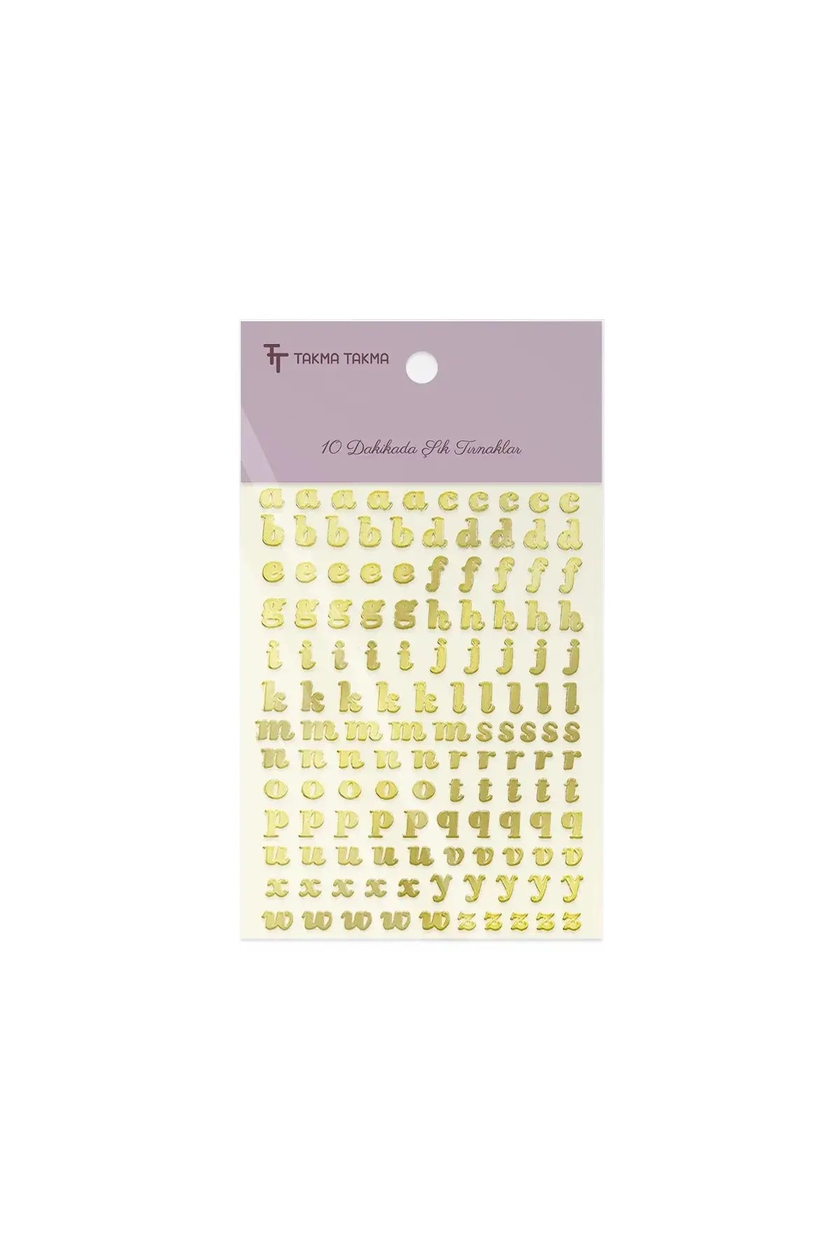 STC-MO-002 - Gold Harfler Yapışkanlı Sticker Takma Takma