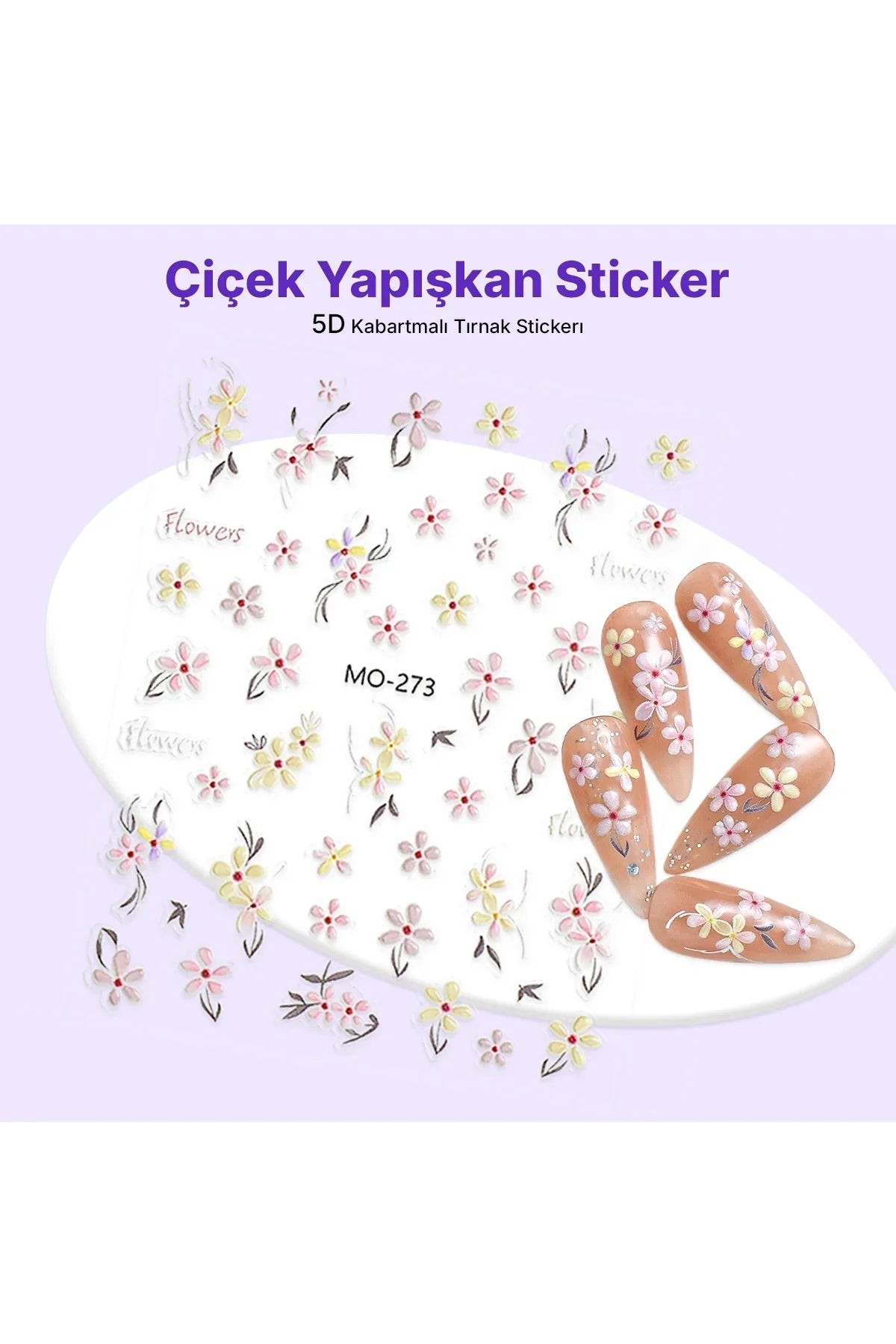 STC-MO-273 - Çiçek Yapışkan Sticker Takma Takma