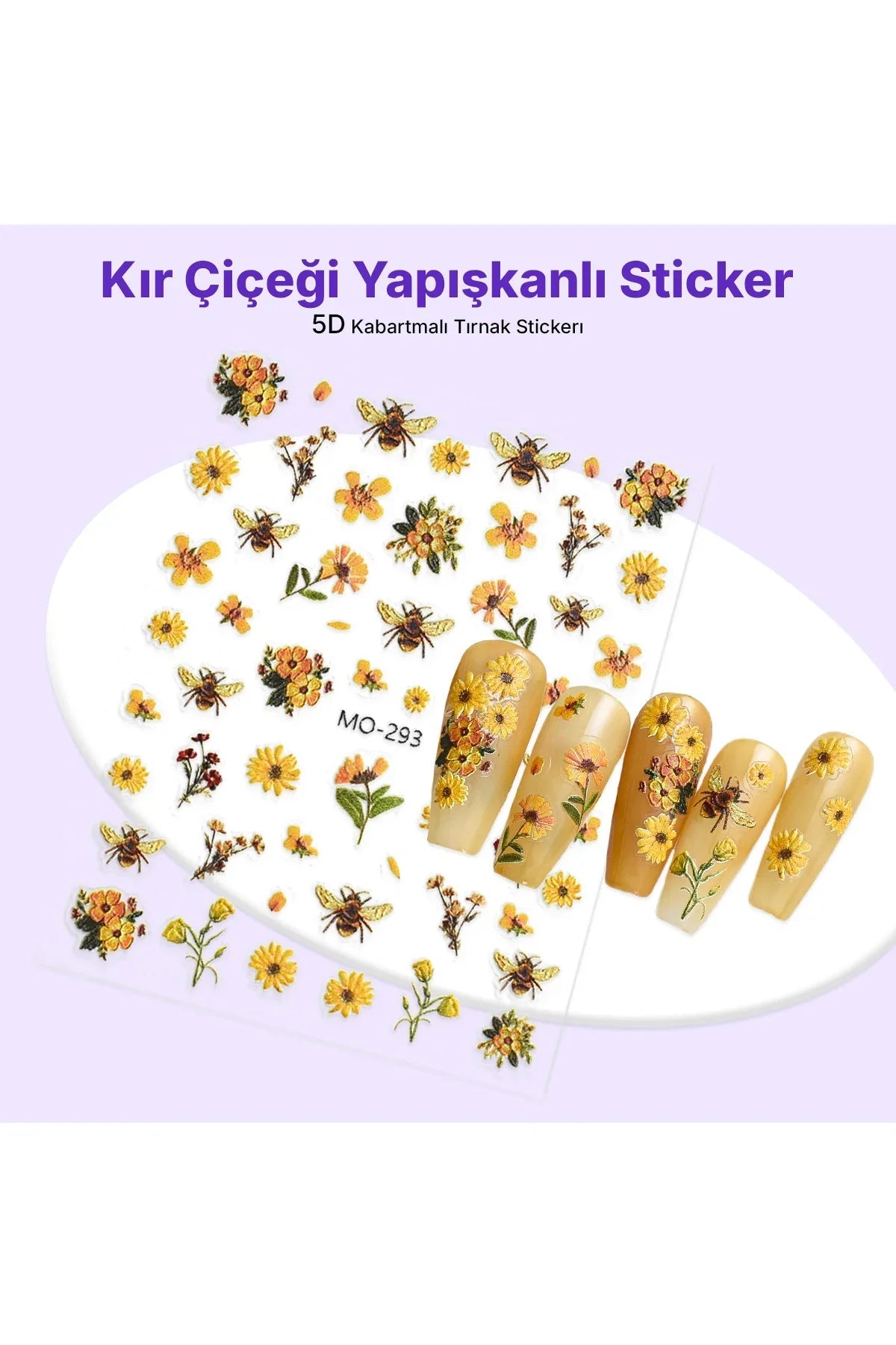 STC-MO-293 - Kır Çiçeği Yapışkanlı Sticker Takma Takma