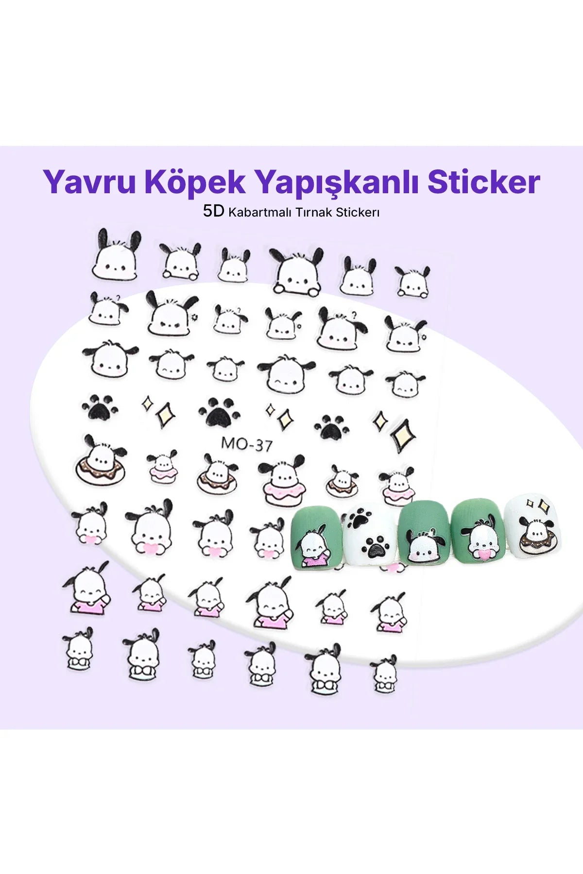 STC-MO-37 - Yavru Köpek Yapışkanlı Sticker Takma Takma