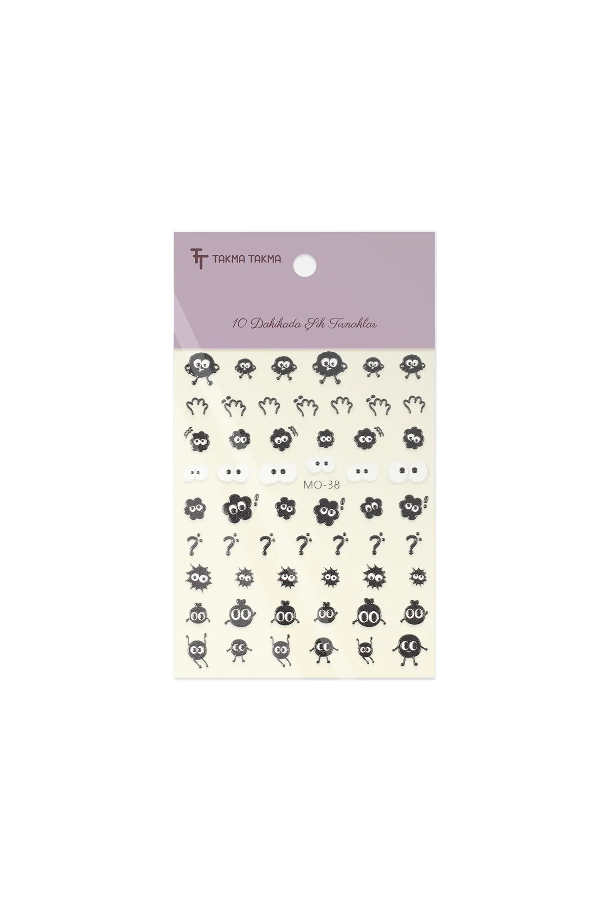 STC-MO-38 - Siyah Bulut Yapışkanlı Sticker Takma Takma