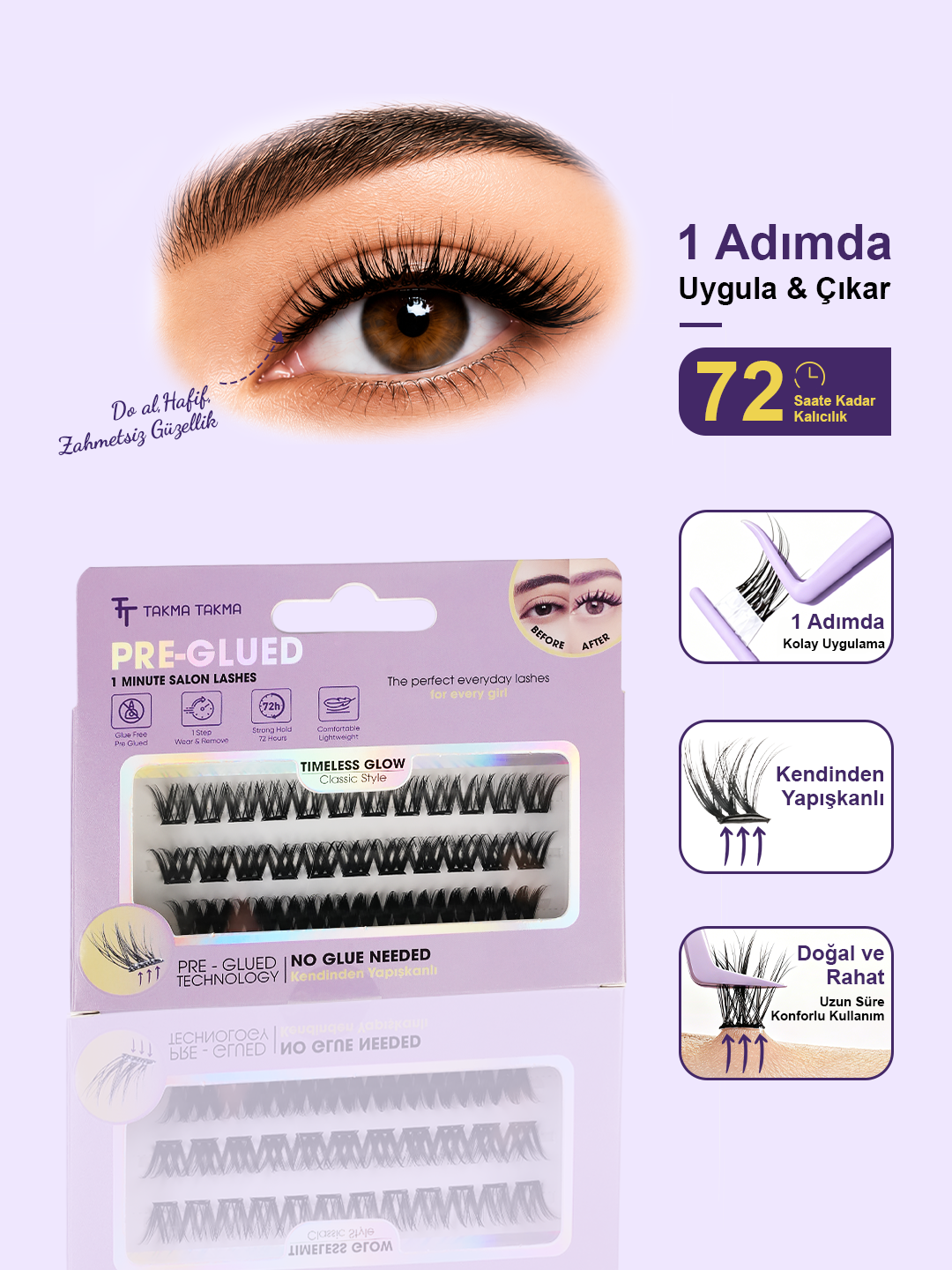 Takma Kirpik Kendinden Yapışkanlı - Classic Style - Timeless Glow RG3CL0001