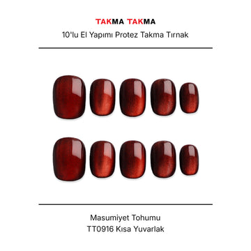 Takma Tırnak Tekrar Kullanılabilir El Yapımı Protez Messor Hasadı - 10'lu Kısa Yuvarlak