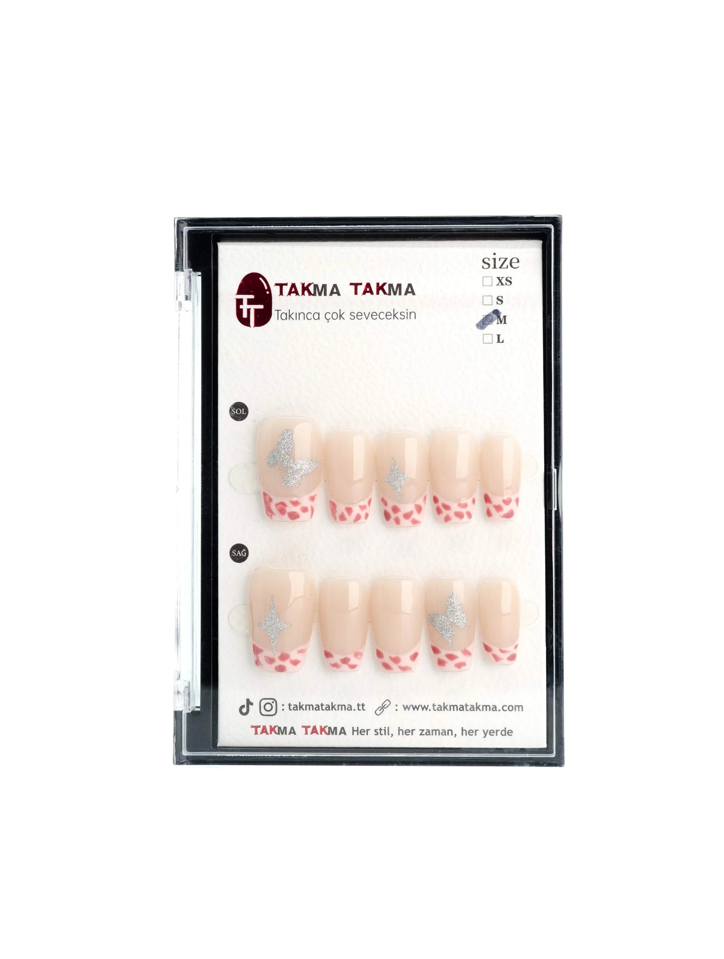 10'lu Ten Rengi Orta Balerin TT0976 Tekrar Kullanılabilir El Yapımı Protez Takma Tırnak