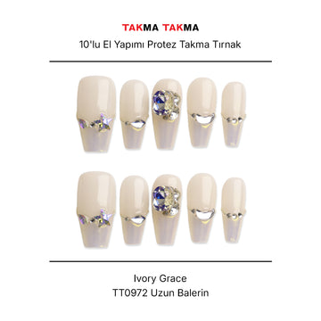 Takma Tırnak Tekrar Kullanılabilir El Yapımı Protez Painit Aria - 10'lu