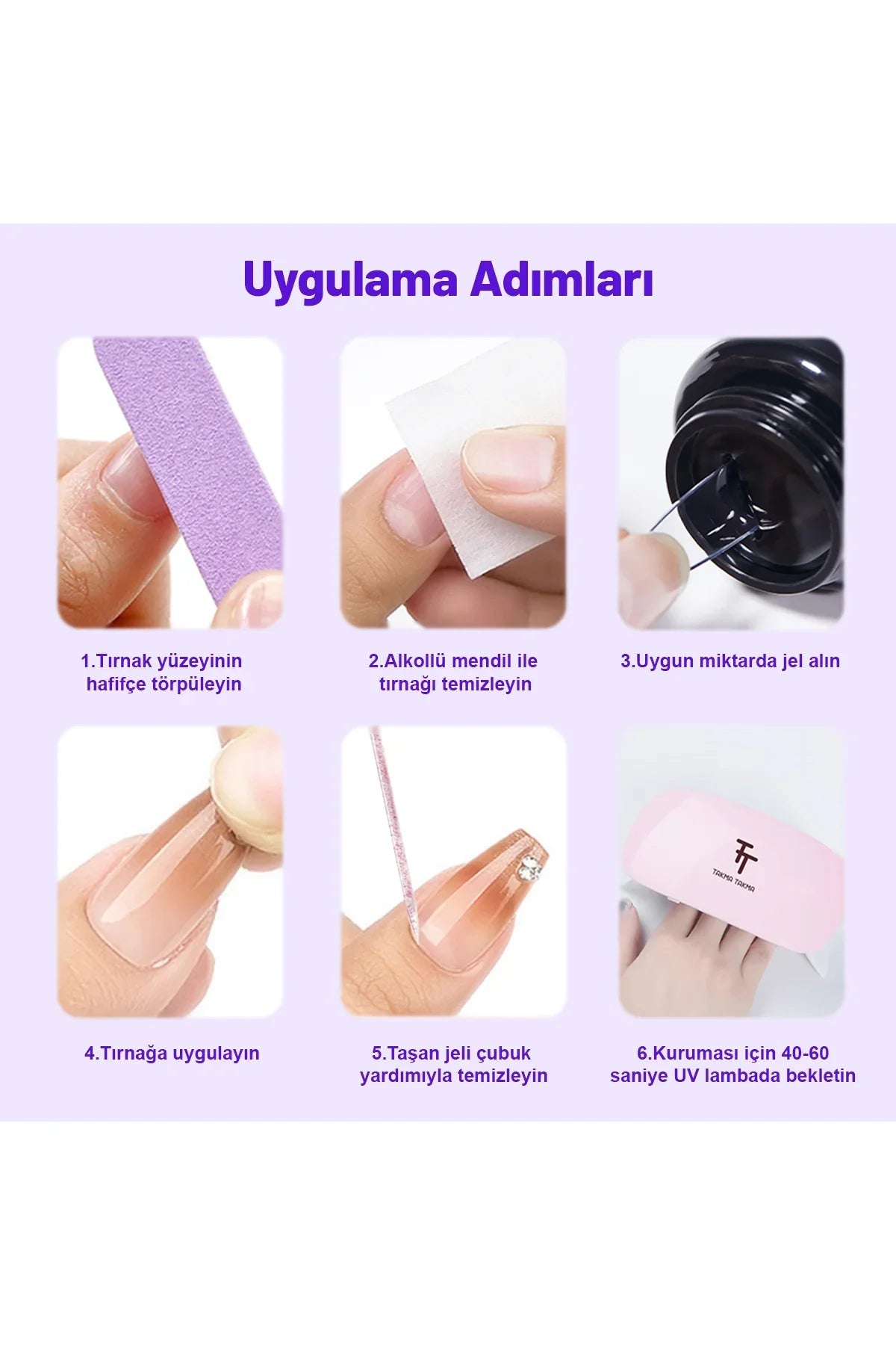 Takma Tırnak Yapıştırmak için Jel Takma Takma