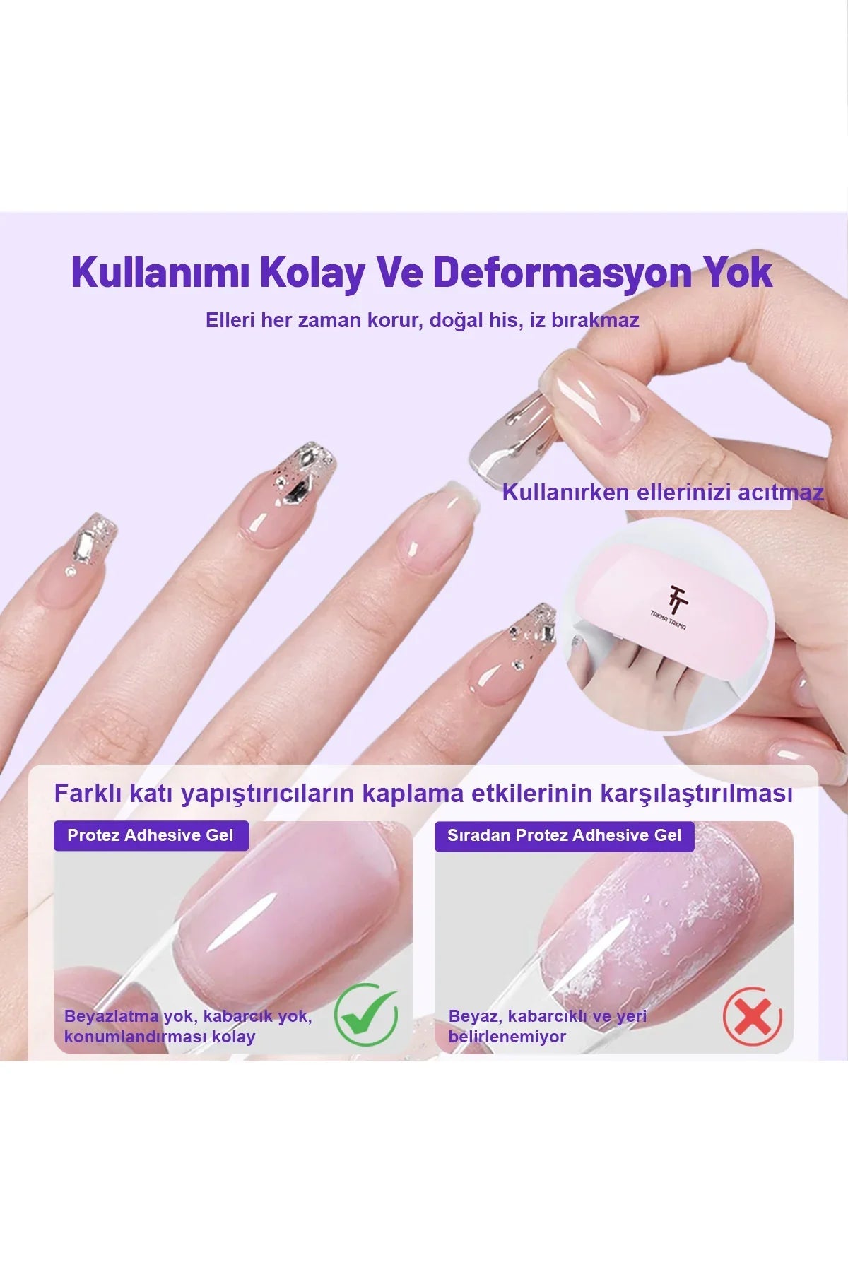Takma Tırnak Yapıştırmak için Jel Takma Takma