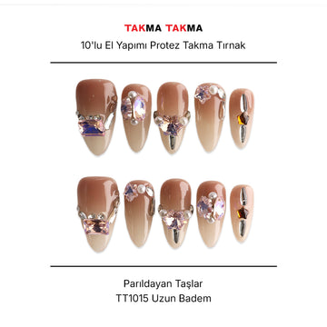 Tekrar Kullanılabilir El Yapımı Protez Takma Tırnak - Hipersten Rapsodi - 10'lu - TT1015