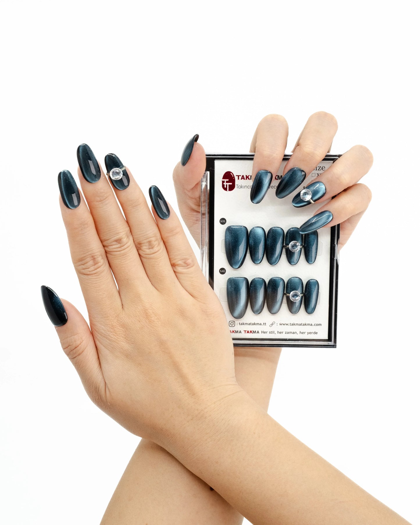 Tekrar Kullanılabilir El Yapımı Protez Takma Tırnak Libertas Özgürlüğü - 10'lu Kısa Oval - TT0910